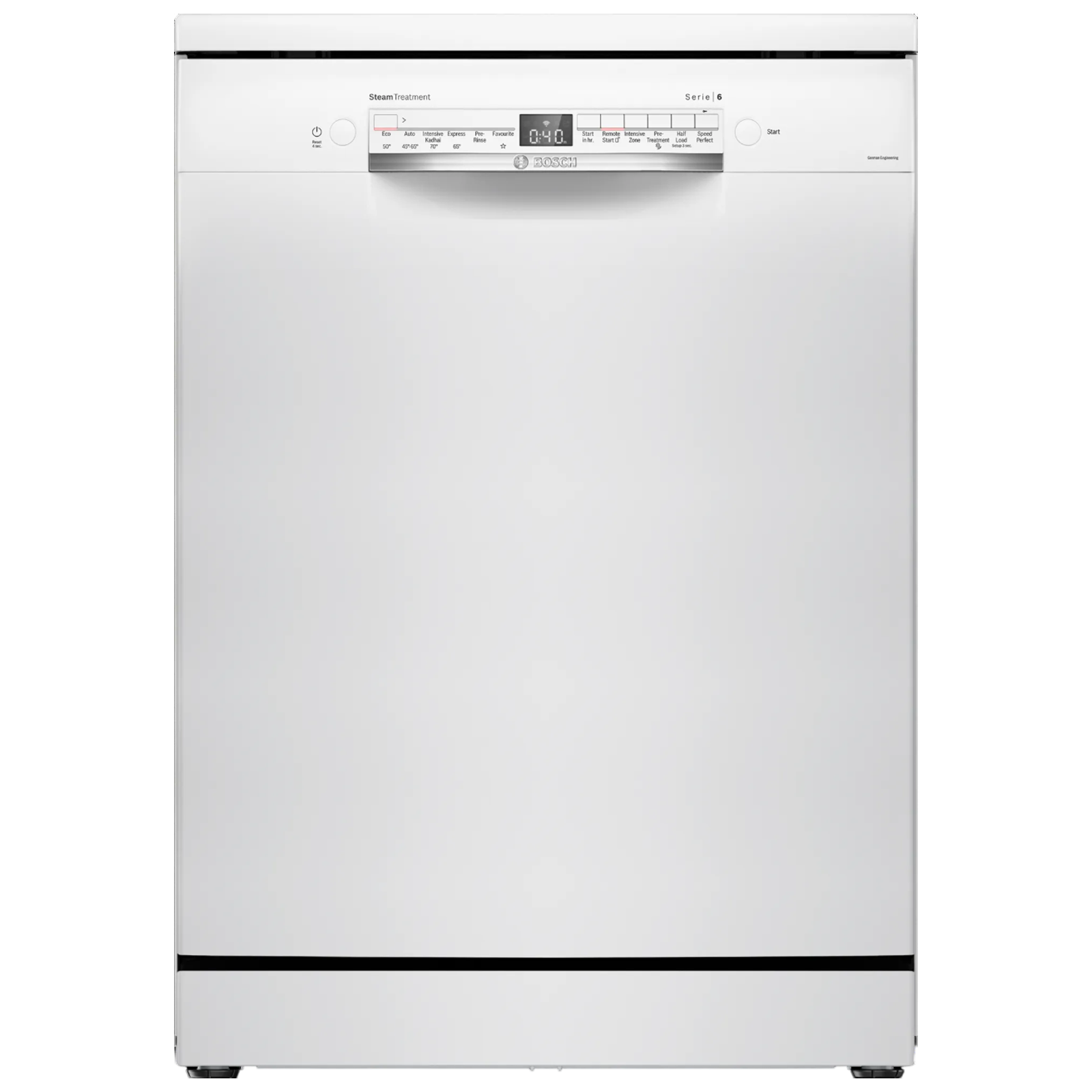 BOSCH Series 6 14 Place Settings Free Standing Dishwasher with Glass Protection Technology (No Pre-rinse Required, White)