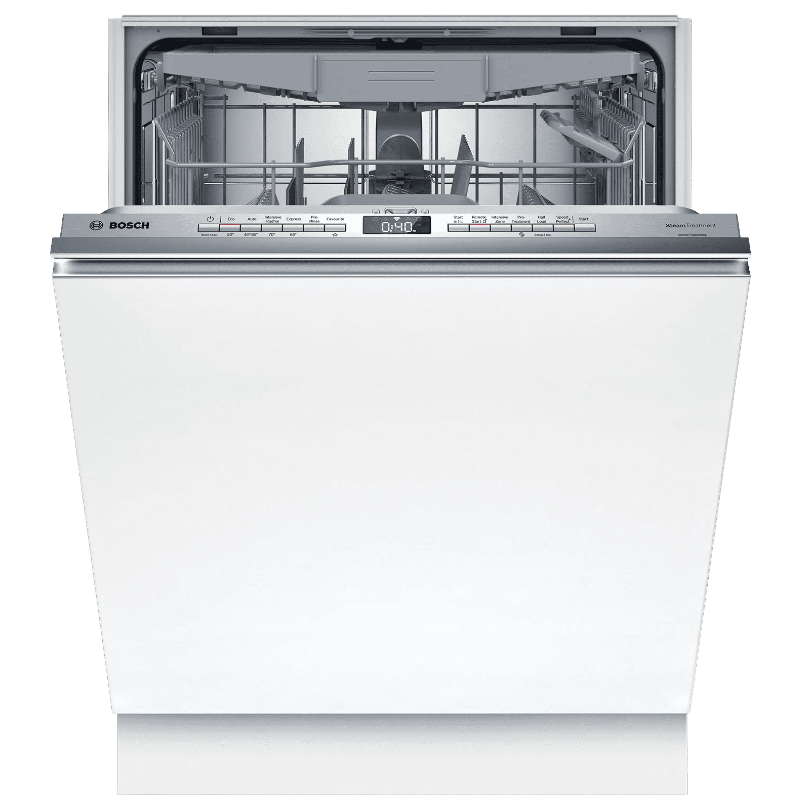 BOSCH Series 6 15 Place Settings Built-in Smart Dishwasher With Self Cleaning Filter (No Pre-rinse Required, White)