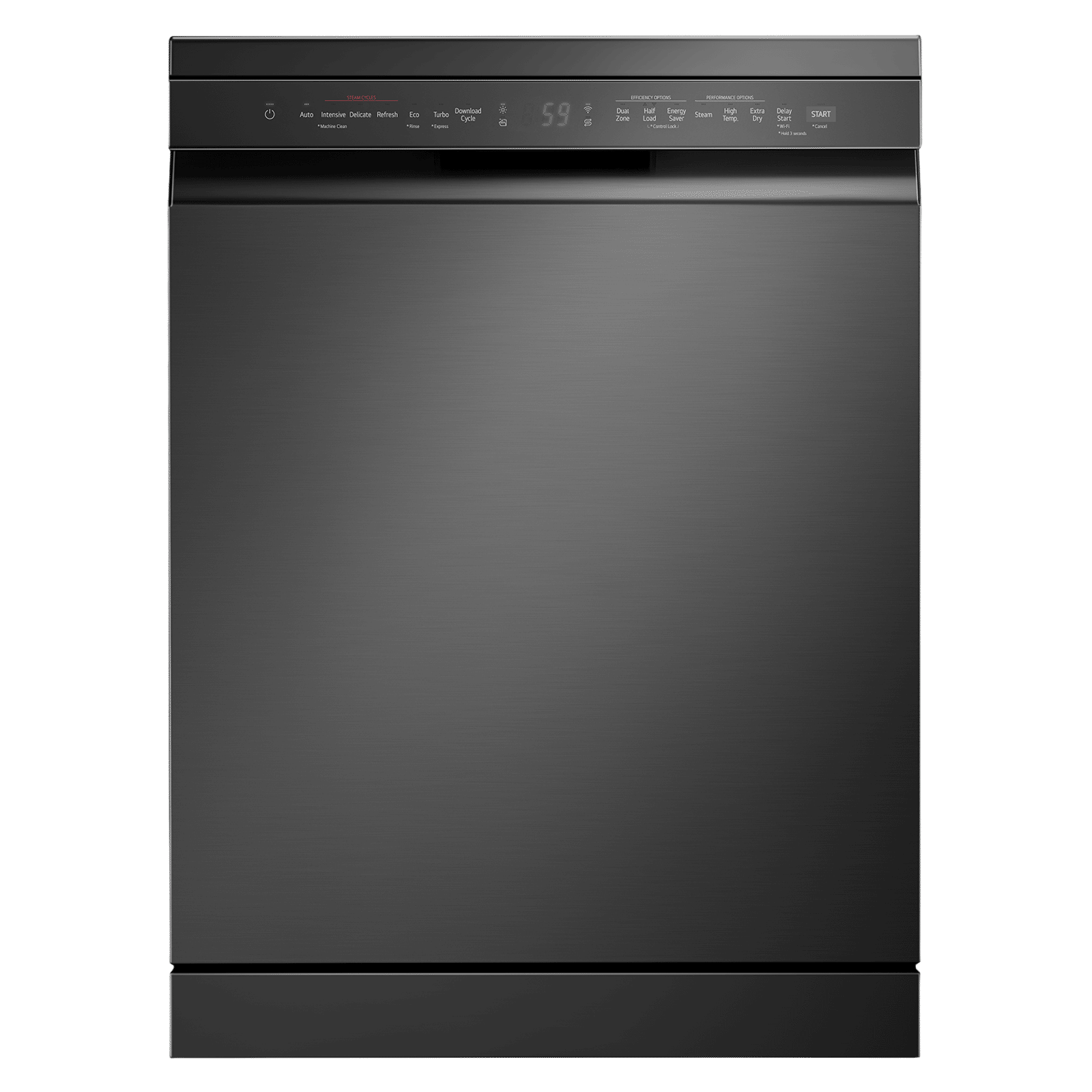 LG 15 Place Settings Free Standing Smart Dishwasher with Top Control Panel (No Pre-rinse Required, Matte Black)