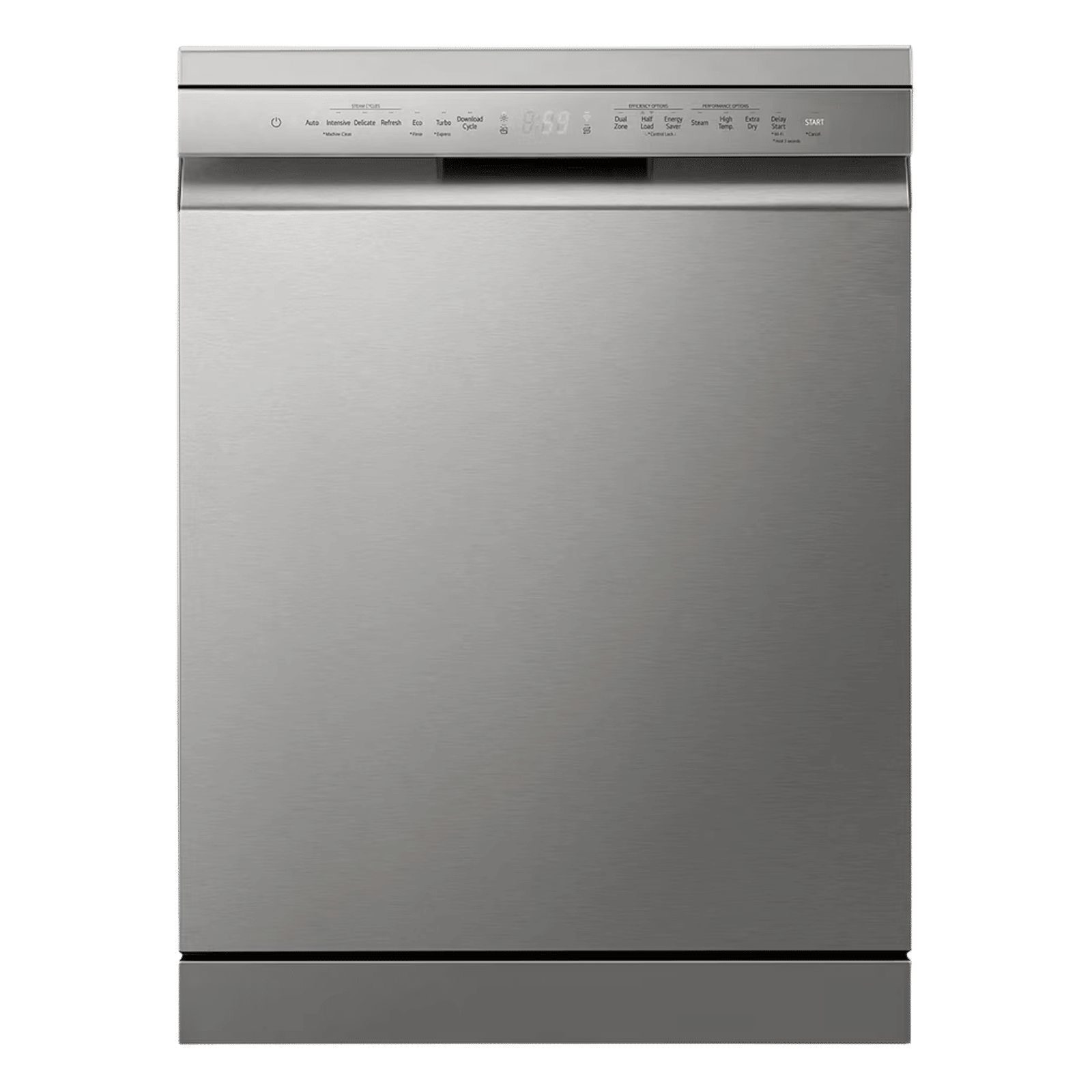 LG 15 Place Settings Free Standing Smart Dishwasher with Front Control Panel (No Pre-rinse Required, Prime Silver)