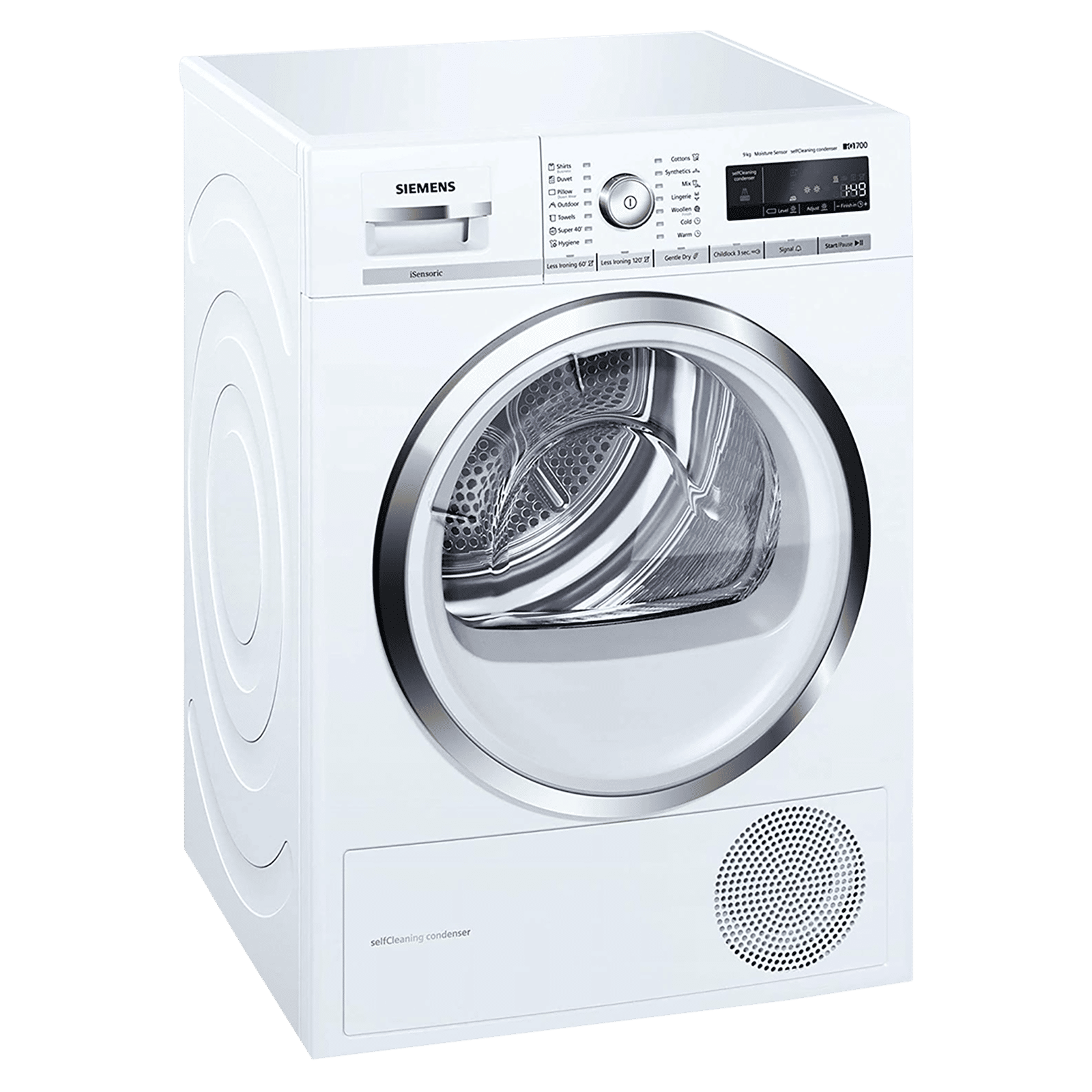 SIEMENS 9 kg Fully Automatic Front Load Dryer (iQ700, WT45W460IN, Sensitive Drying System, White)