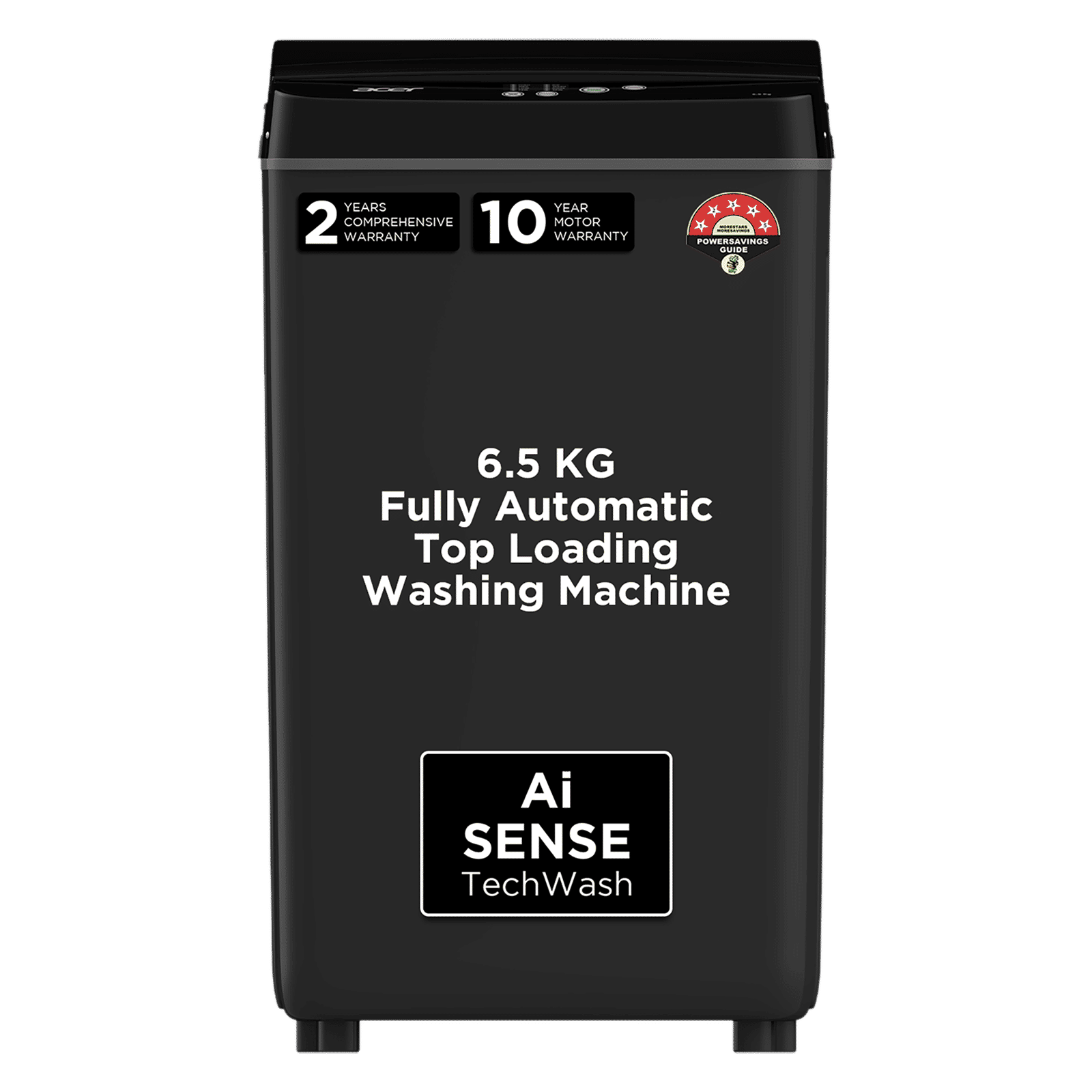 acer 6.5 kg 5 Star Fully Automatic Top Load Washing Machine (Halo Wash, AR65FATLP0GT, AiSense, Grey)