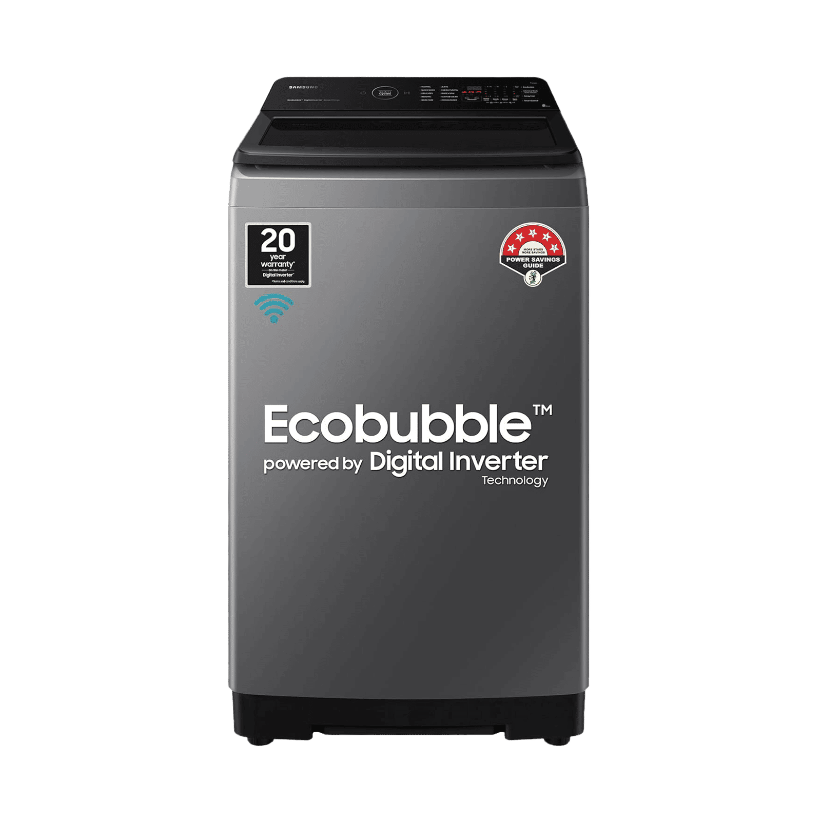 SAMSUNG 8 kg 5 Star Inverter Fully Automatic Top Load Washing Machine (WA80BG4542BDTL, Diamond Drum, Dark Gray)