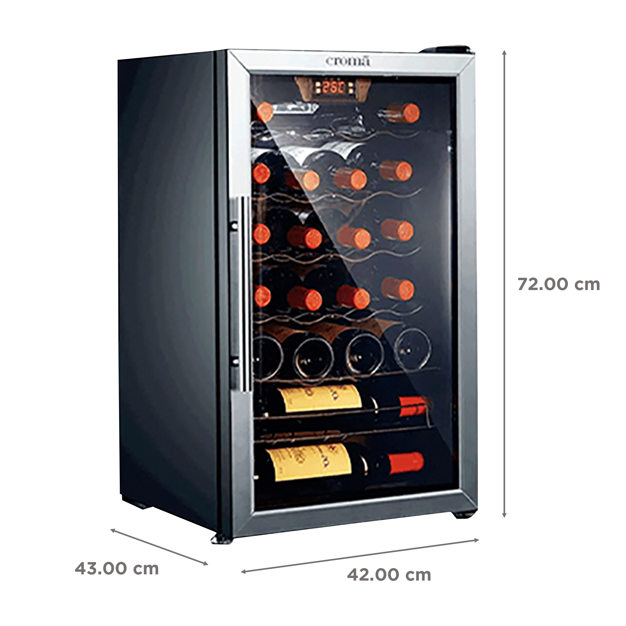Buy Croma 66 Litres 22 Bottles Wine Cooler (Mechanical Temperature