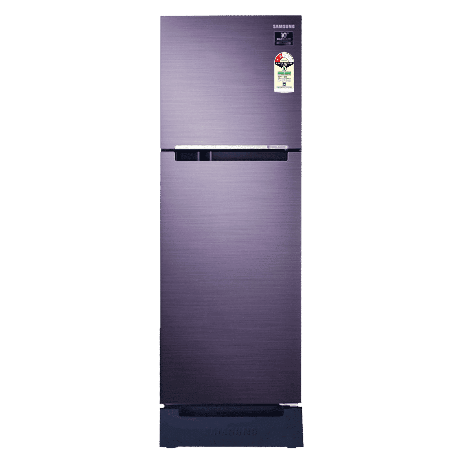 SAMSUNG 253 Litres 2 Star Frost Free Double Door Refrigerator with Base Stand Drawer (RT28T3122UT/HL, Pebble Blue)