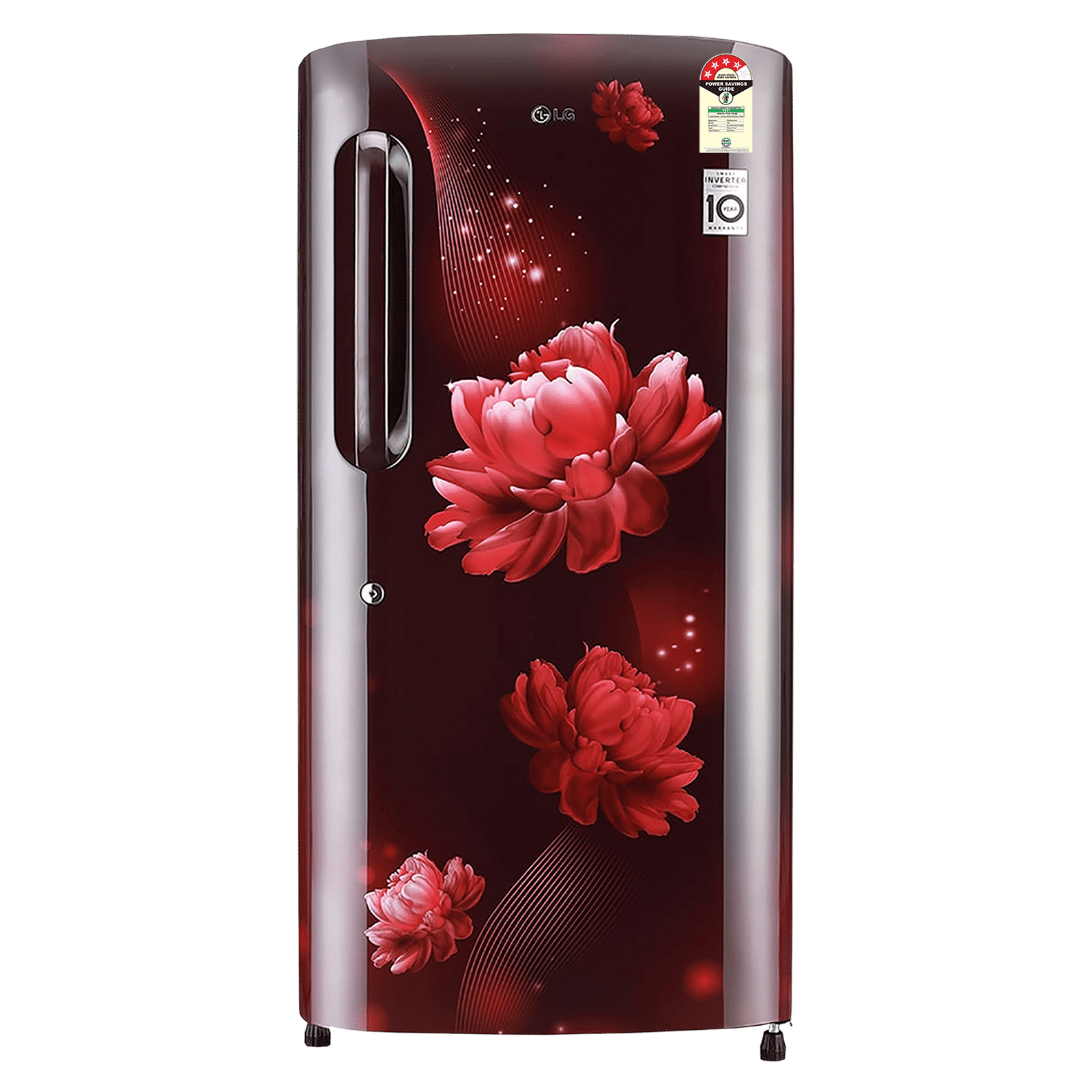 LG 205 Litres 4 Star Direct Cool Single Door Refrigerator with Stabilizer Free Operation (GL-B221ASCY.DSCZEB, Scarlet Charm)