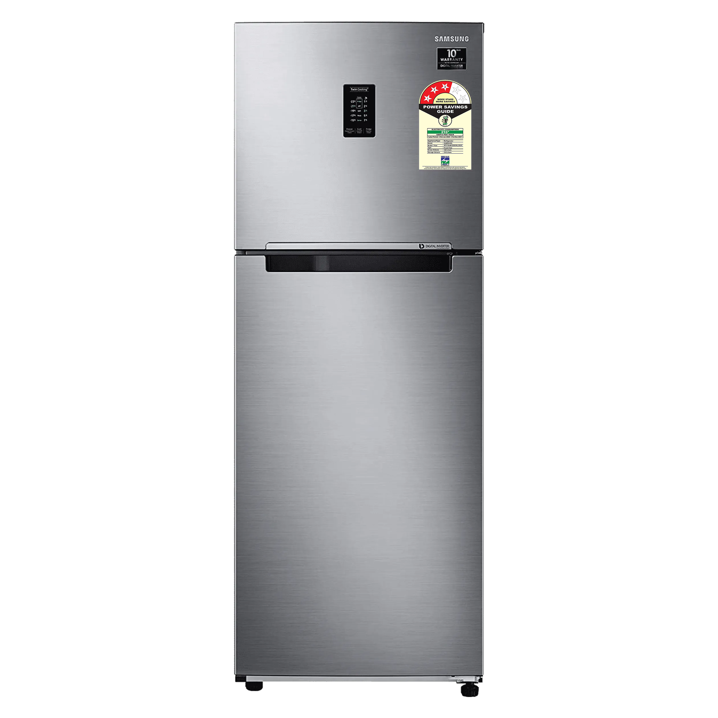 SAMSUNG 336 Litres 3 Star Frost Free Double Door Convertible Refrigerator with Curd Maestro (RT37T4632SL/HL, Elegant Inox)