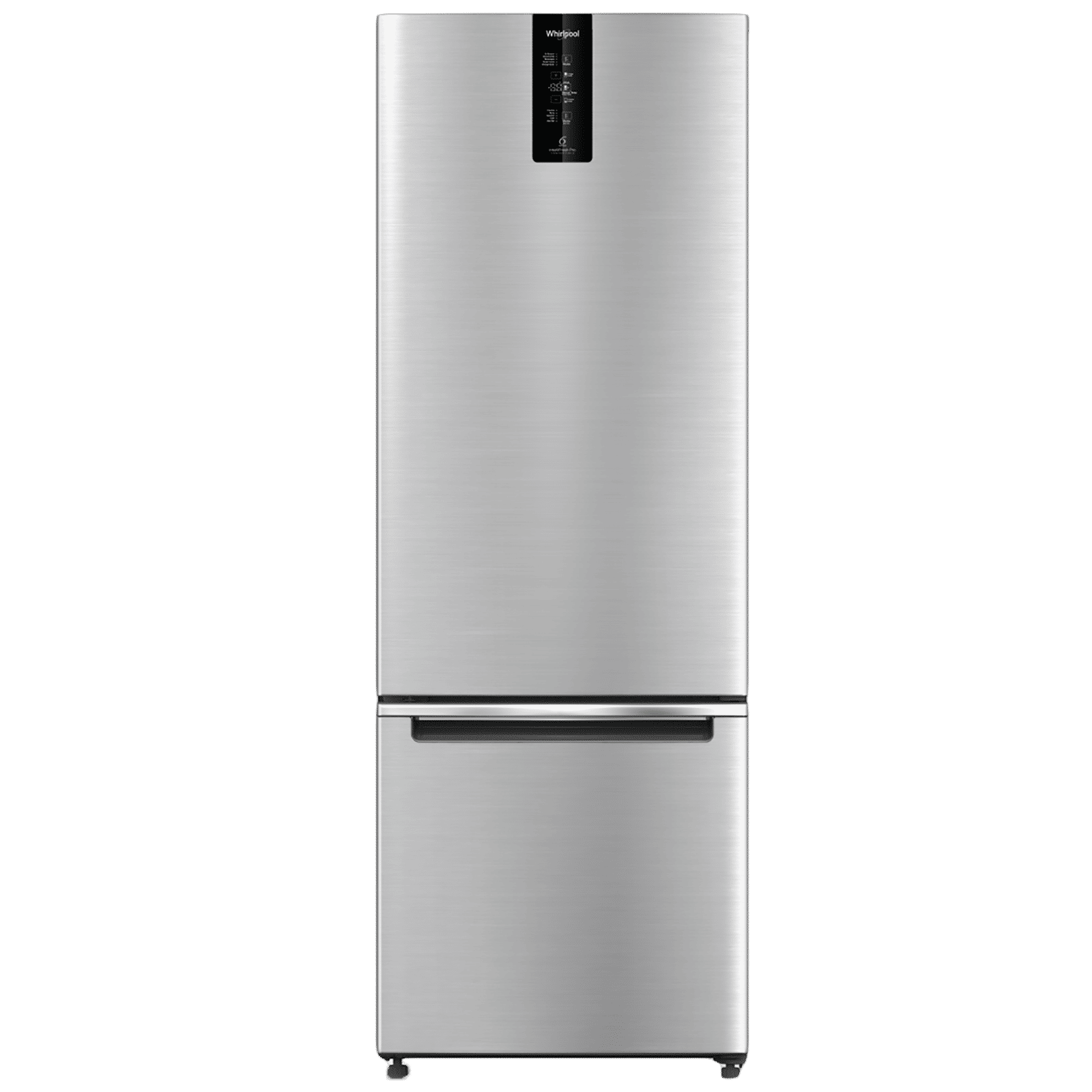 Whirlpool Intellifresh Pro 355 Litres 3 Star Frost Free Double Door Bottom Mount Convertible Refrigerator with MicroBlock Technology (IFPRO BM INV CNV, Omega Steel)