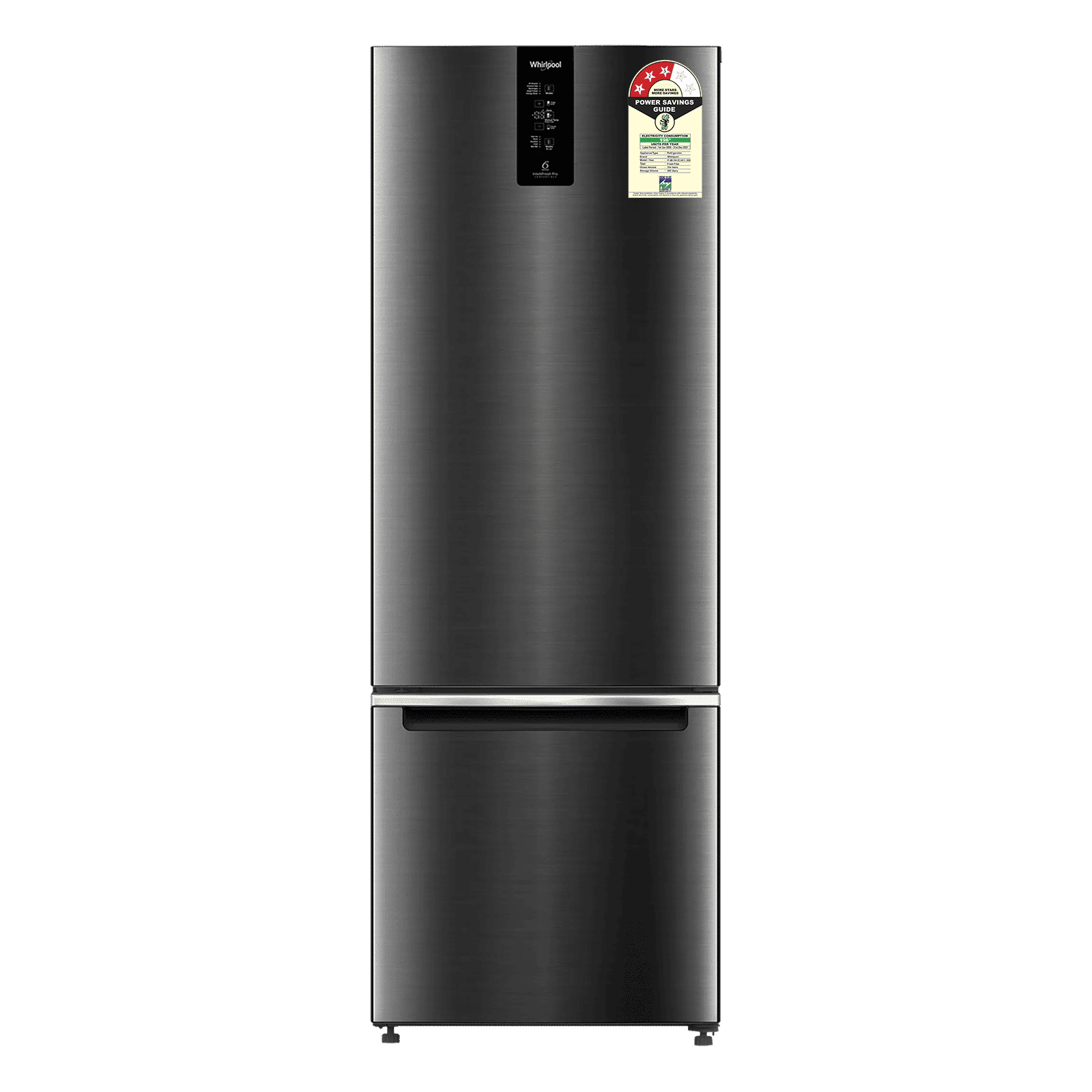 Whirlpool 325 Litres 3 Star Frost Free Double Door Bottom Mount Convertible Refrigerator with Adaptive Intelligence Technology (IFPRO BM INV CNV, Steel Onyx)
