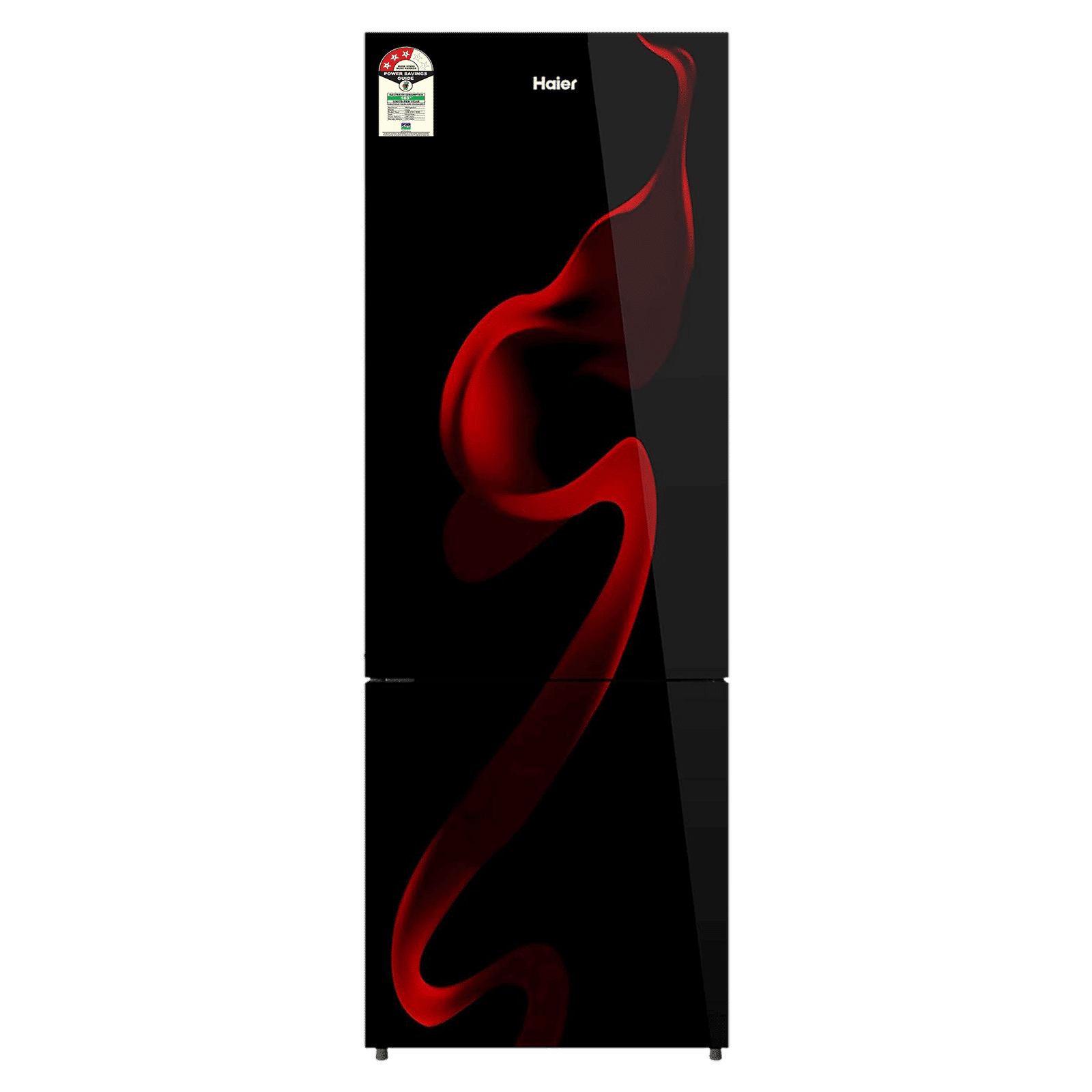 Haier 256 Litres 4 Star Frost Free Double Door Bottom Mount Convertible Refrigerator with Turbo Cooling Technology (HRB-2764PSG-E, Spiral Glass Black)