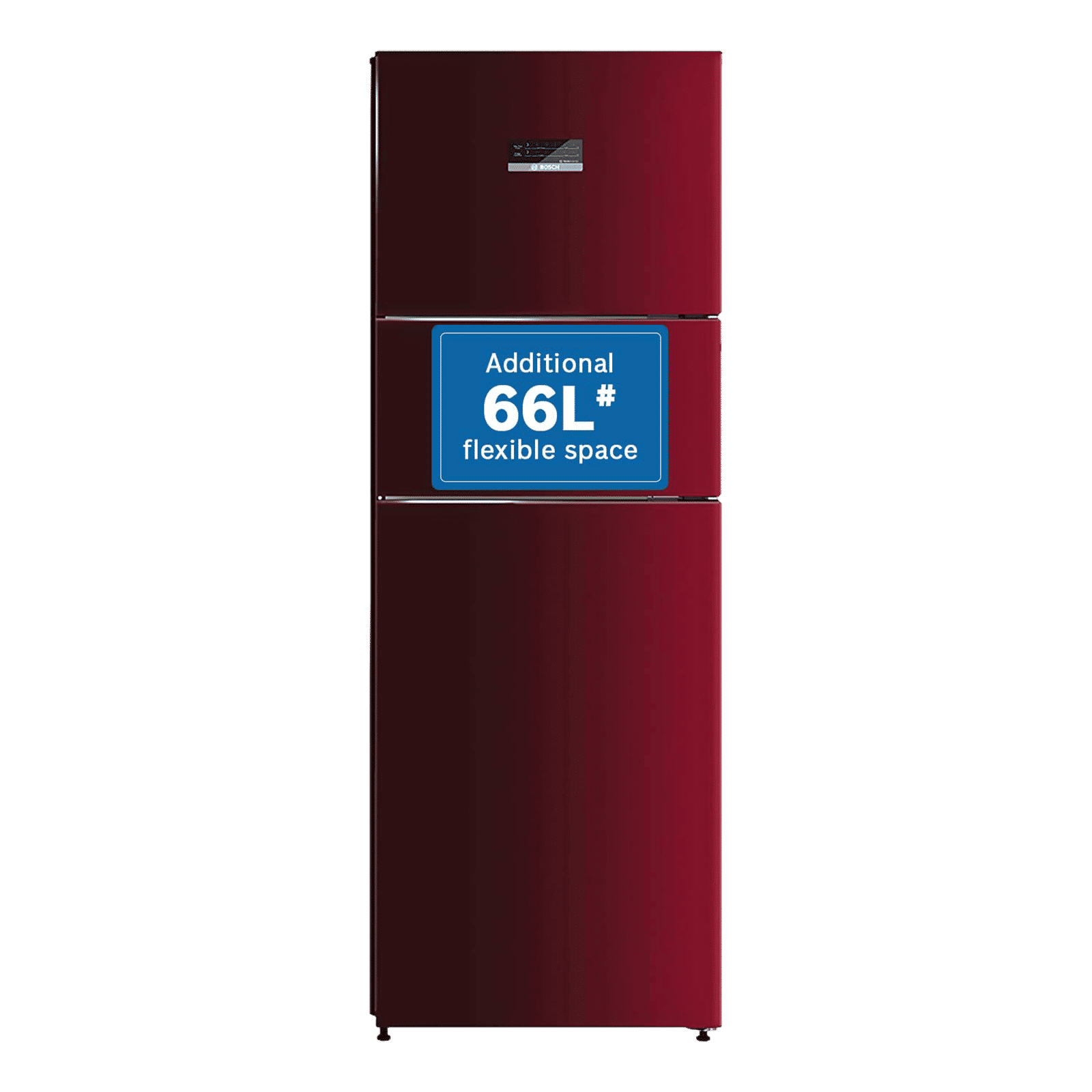 BOSCH Series 4 335 Litres Frost Free Triple Door Convertible Refrigerator with Temperature Display (CMC36WT5NI, Transition Wine)