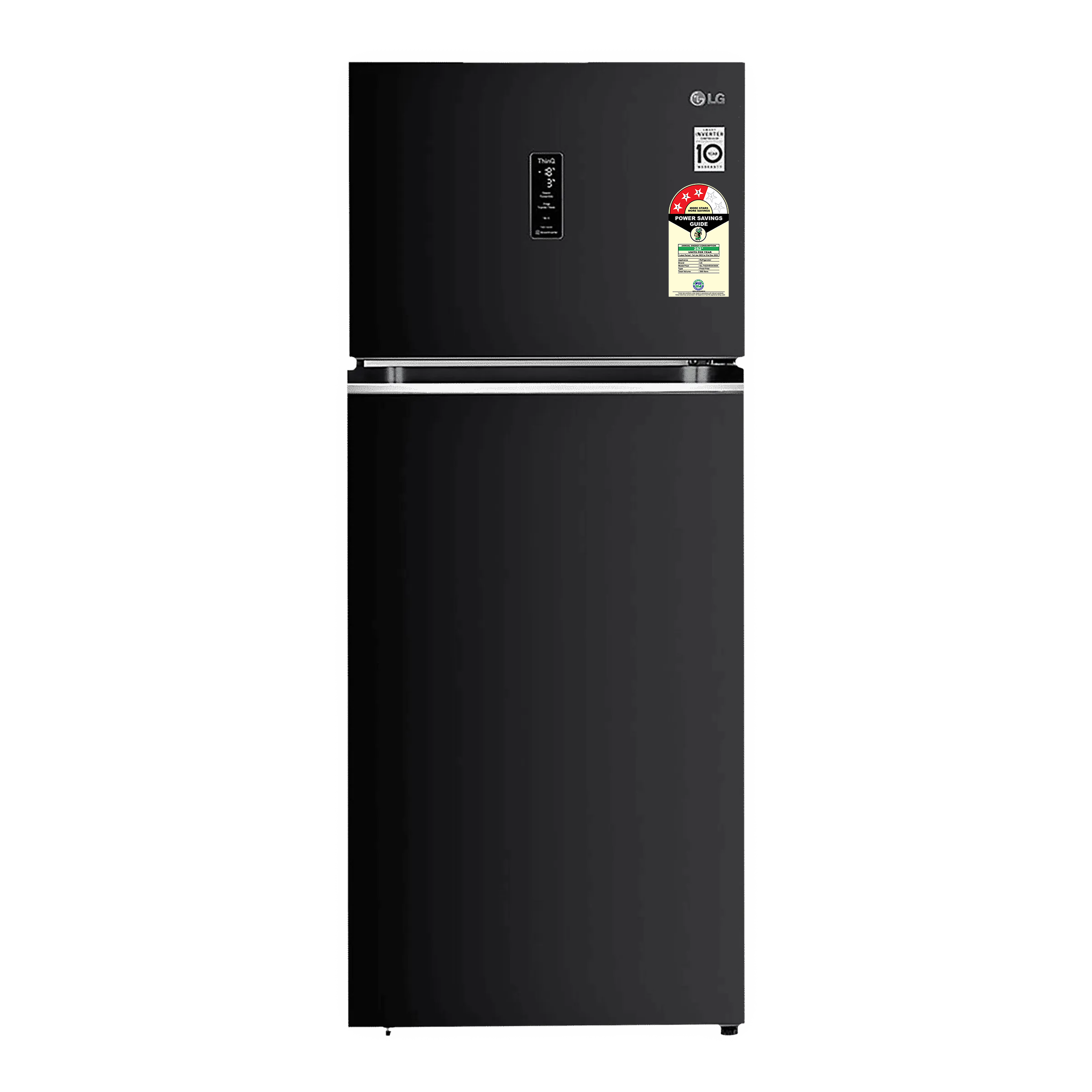 LG 398 Litres 3 Star Frost Free Double Door Smart Wi-Fi Enabled Convertible Refrigerator with Fresh O Zone (GL-T422VESX.DESZEB, Ebony Sheen)