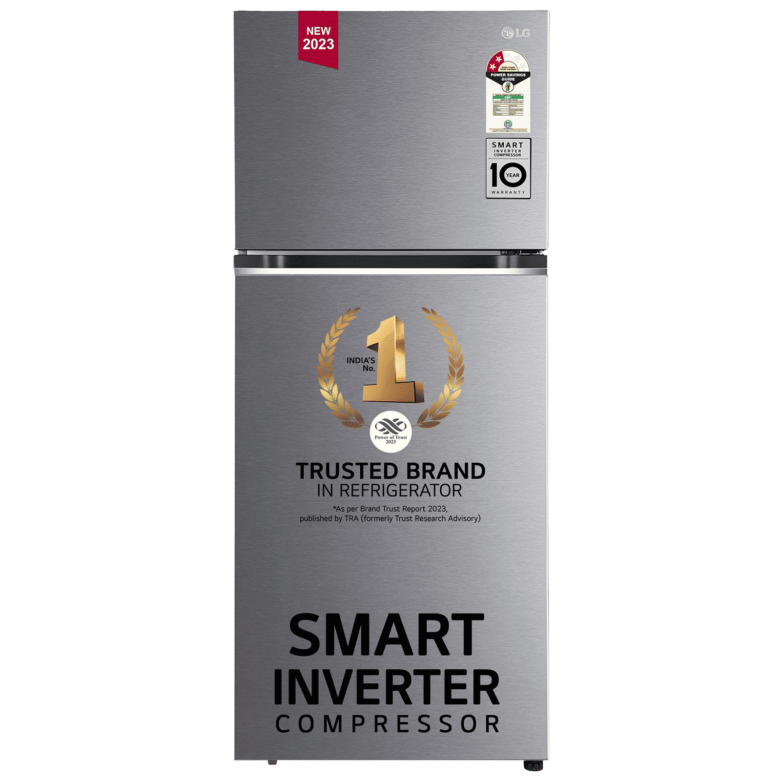 LG 380 Litres 2 Star Frost Free Double Door Refrigerator with Smart Diagnosis (GL-N412SDSY, Dazzle Steel)