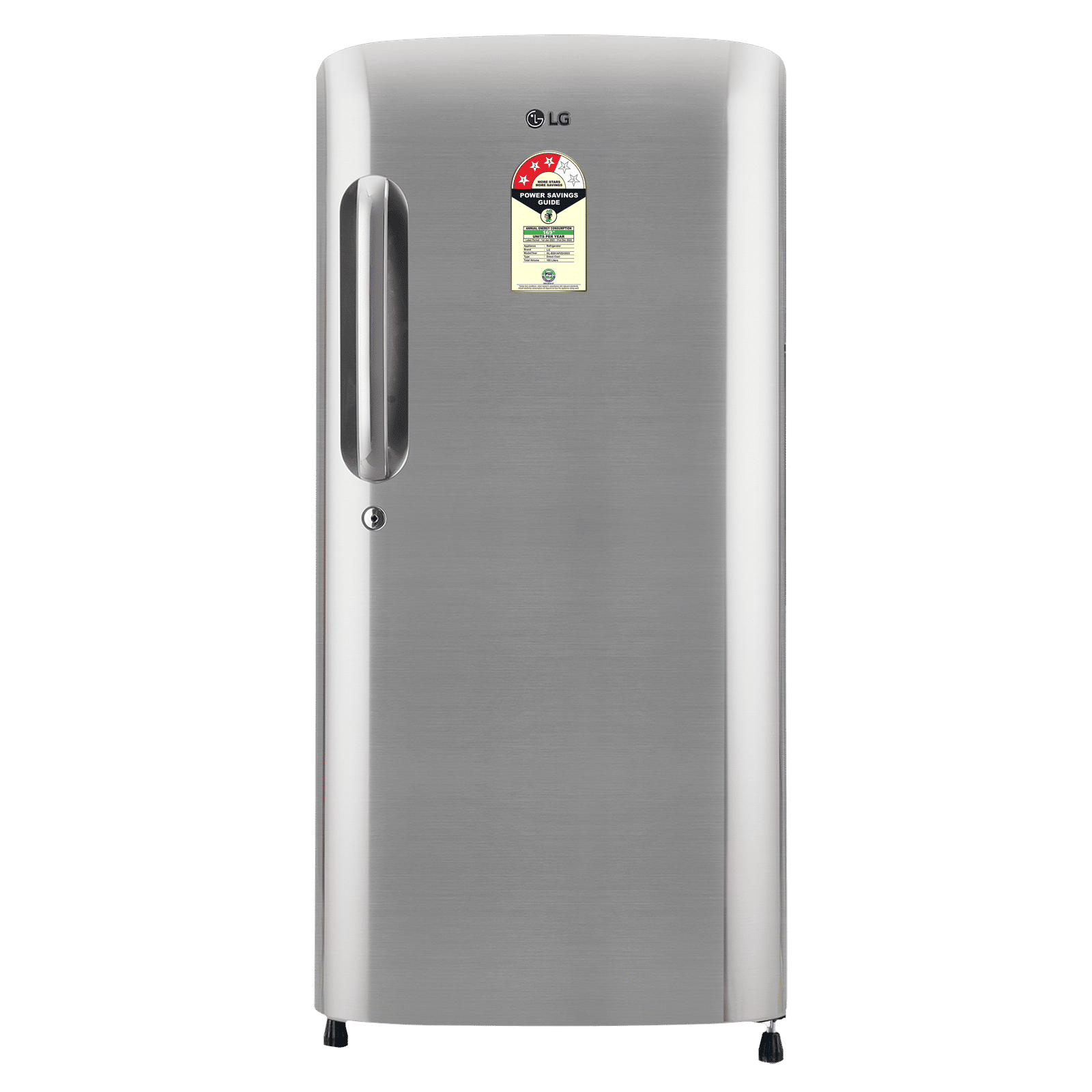LG 185 Litres 3 Star Direct Cool Single Door Refrigerator with Stabilizer Free Operation (GL-B201APZD, Shiny Steel)