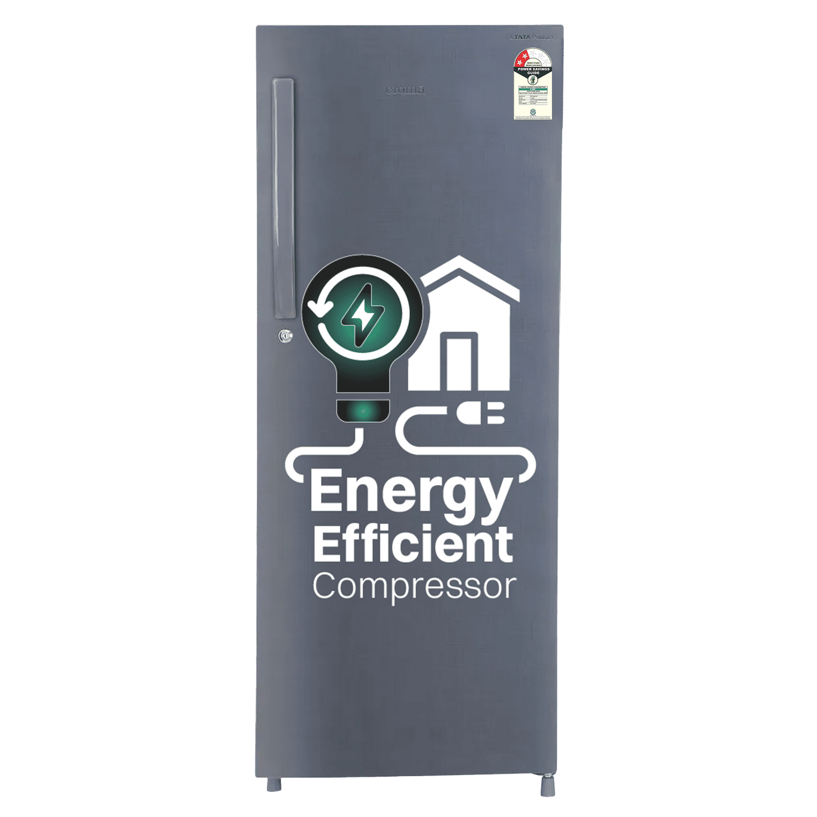 Croma 215 Litres 2 Star Direct Cool Single Door Refrigerator with Anti Fungal Gasket ( Criss Cross Metallic Grey)