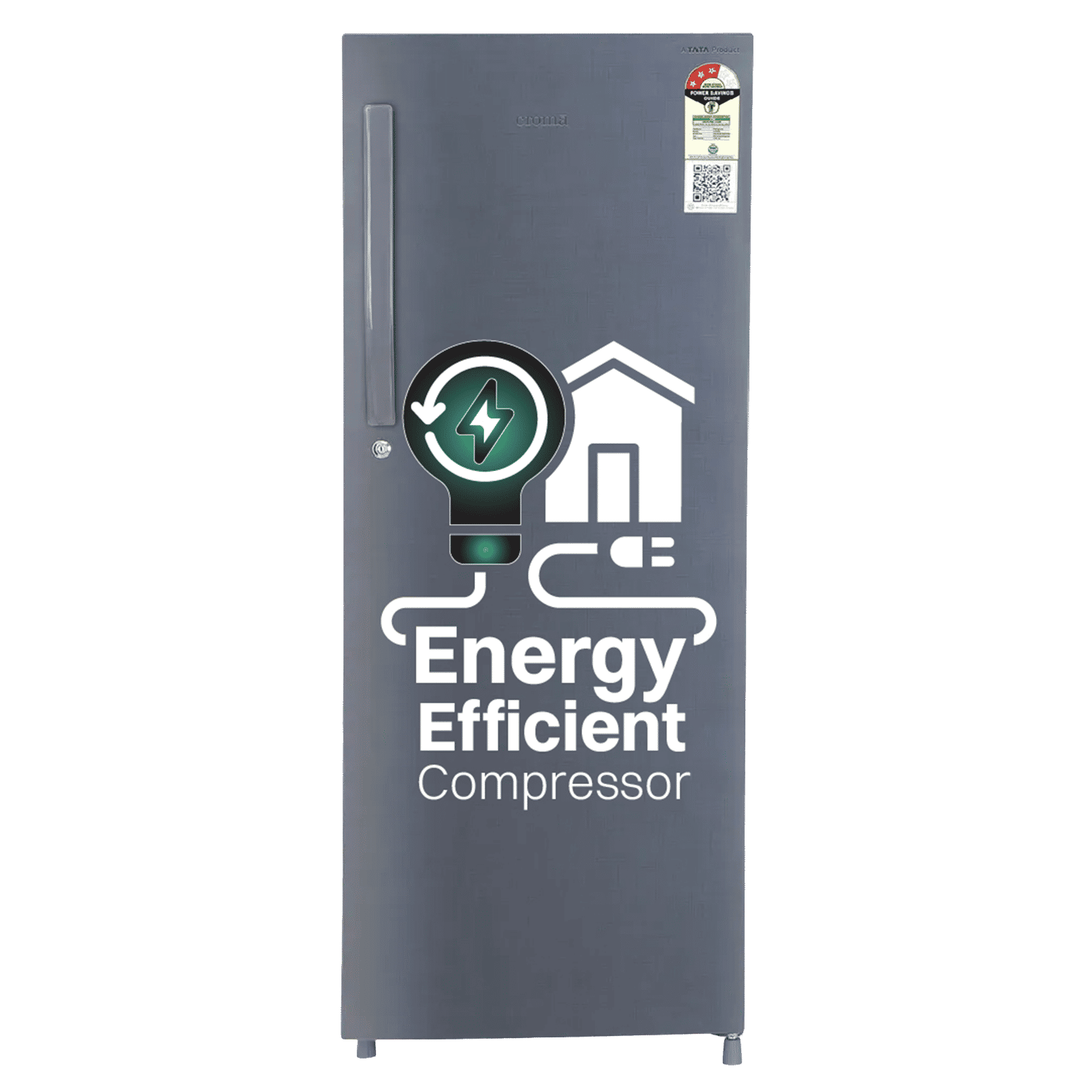 Croma 215 Litres 3 Star Direct Cool Single Door Refrigerator with Anti Fungal Gasket ( Criss Cross Metallic Grey)