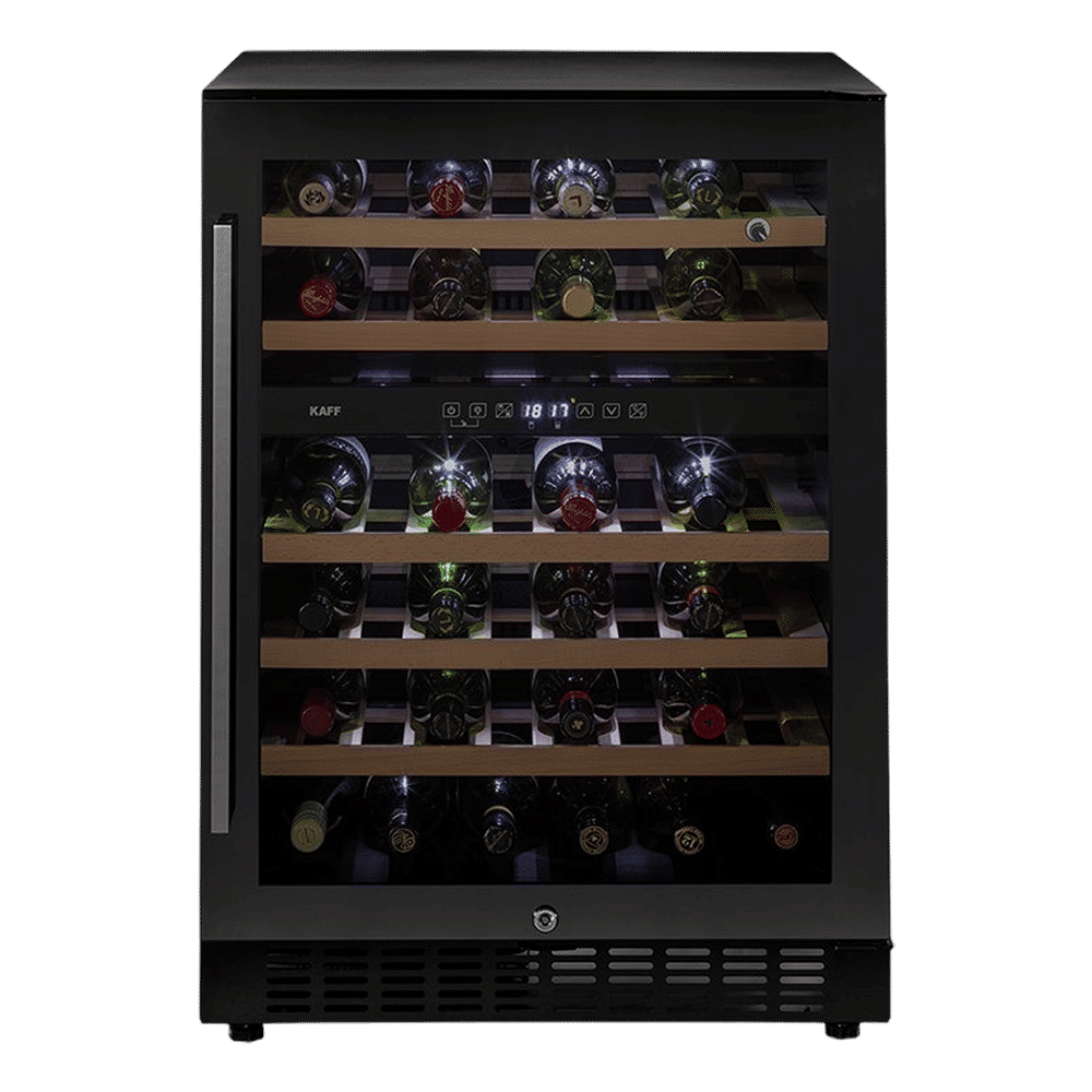KAFF 135 Litres 46 Bottles Wine Cooler (Inner Glass with UV Protection, WC 135 DZ, Black)