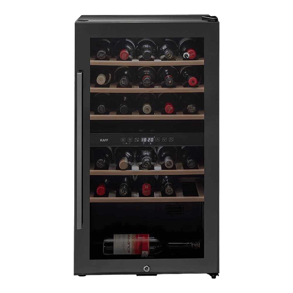 KAFF 76 Litres 29 Bottles Wine Cooler (Inner Glass with UV Protection, WC 76 DZ, Black)