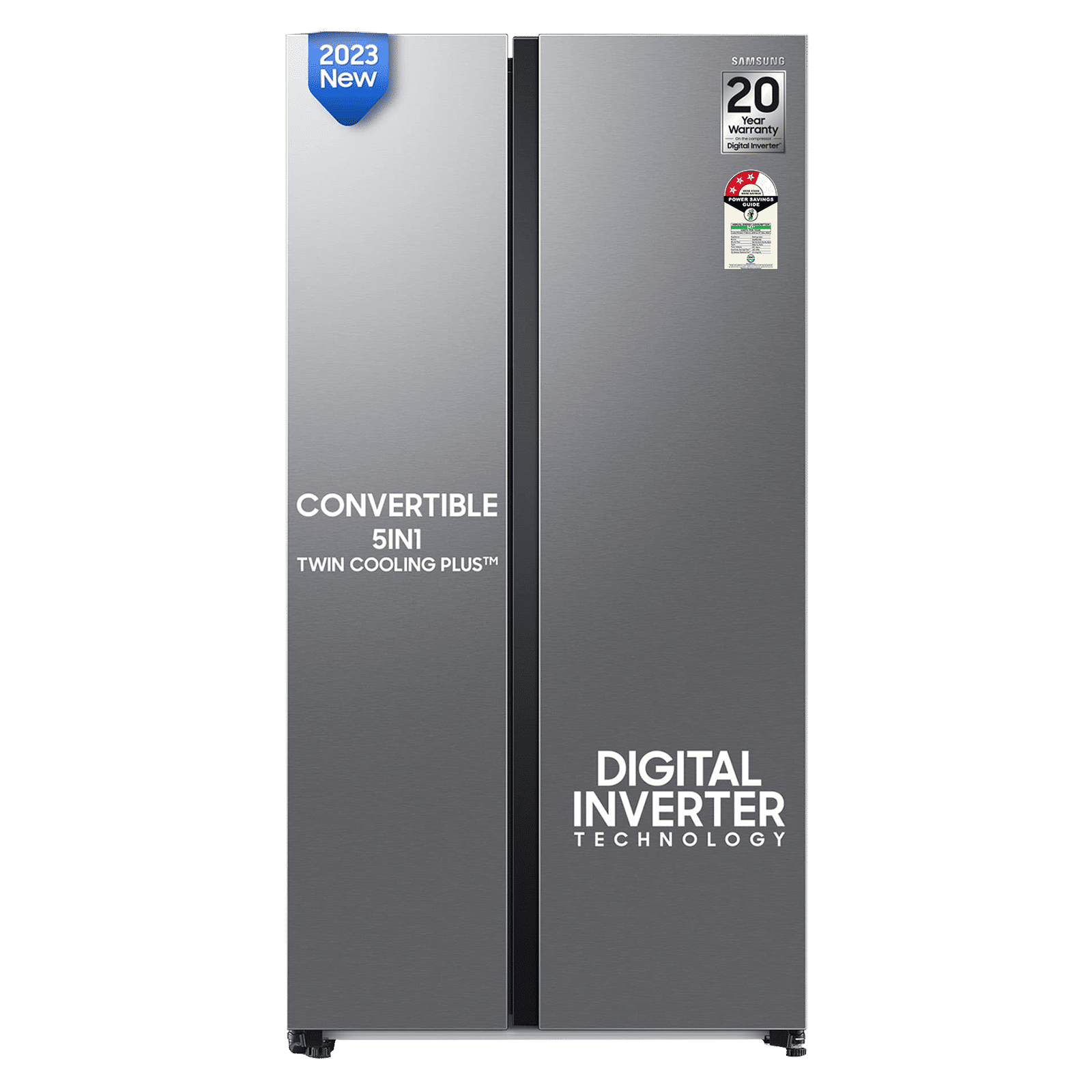 SAMSUNG 653 Litres 3 Star Auto Defrost Side by Side Convertible Refrigerator with Twin Cooling Plus (RS76CG8113SLHL, EZ Clean Steel)