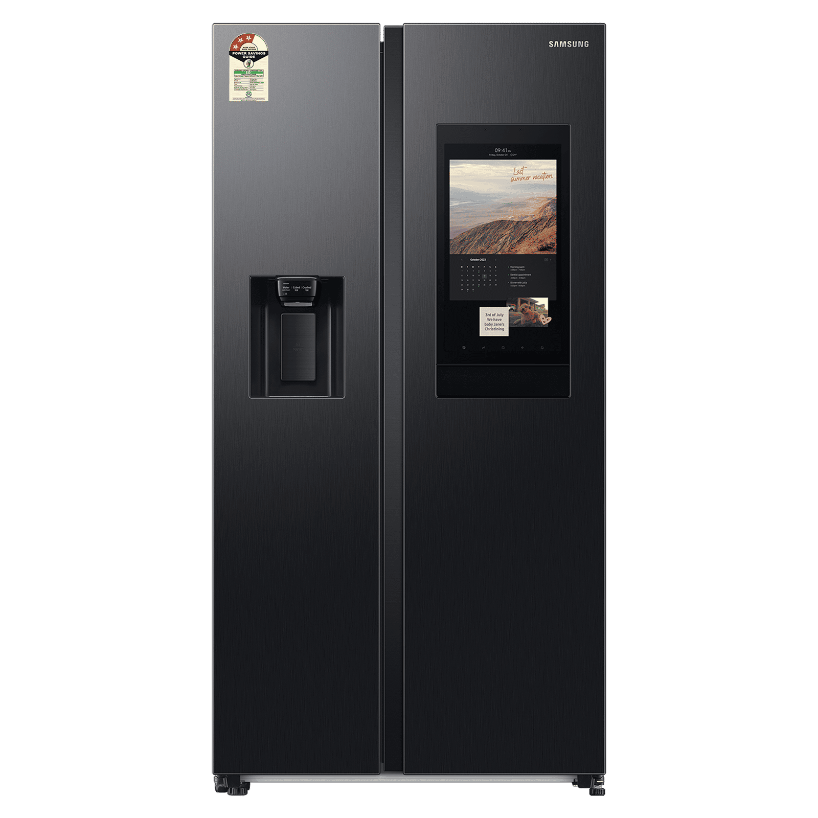SAMSUNG 615 Litres 3 Star Auto Defrost Side by Side Refrigerator with Twin Cooling Plus (RS7HCG8543B1HL, Black DOI)