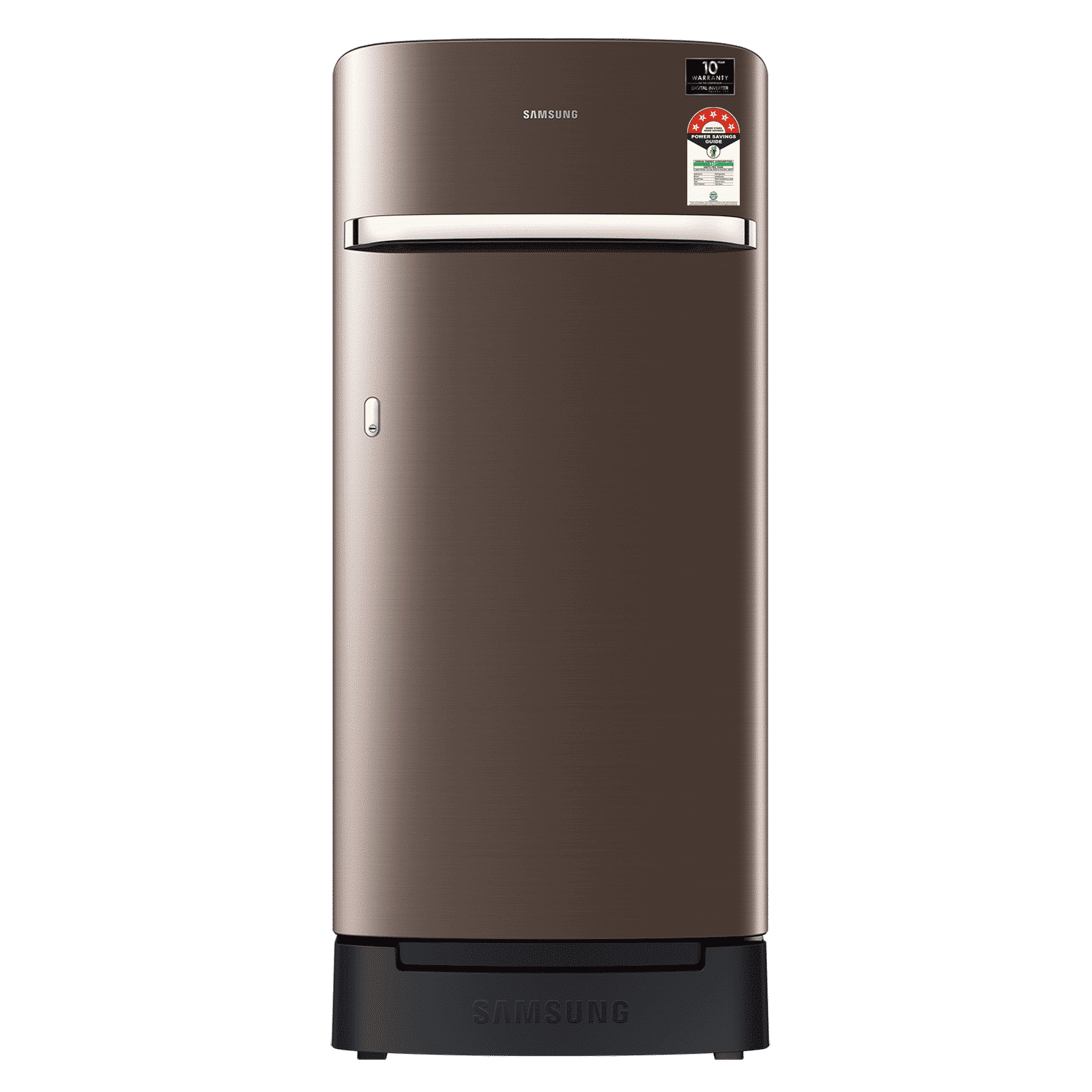 SAMSUNG Horizontal Curve 189 Litres 5 Star Direct Cool Single Door Refrigerator with Anti Bacterial Gasket (RR21C2H25DX/HL, Luxe Brown)