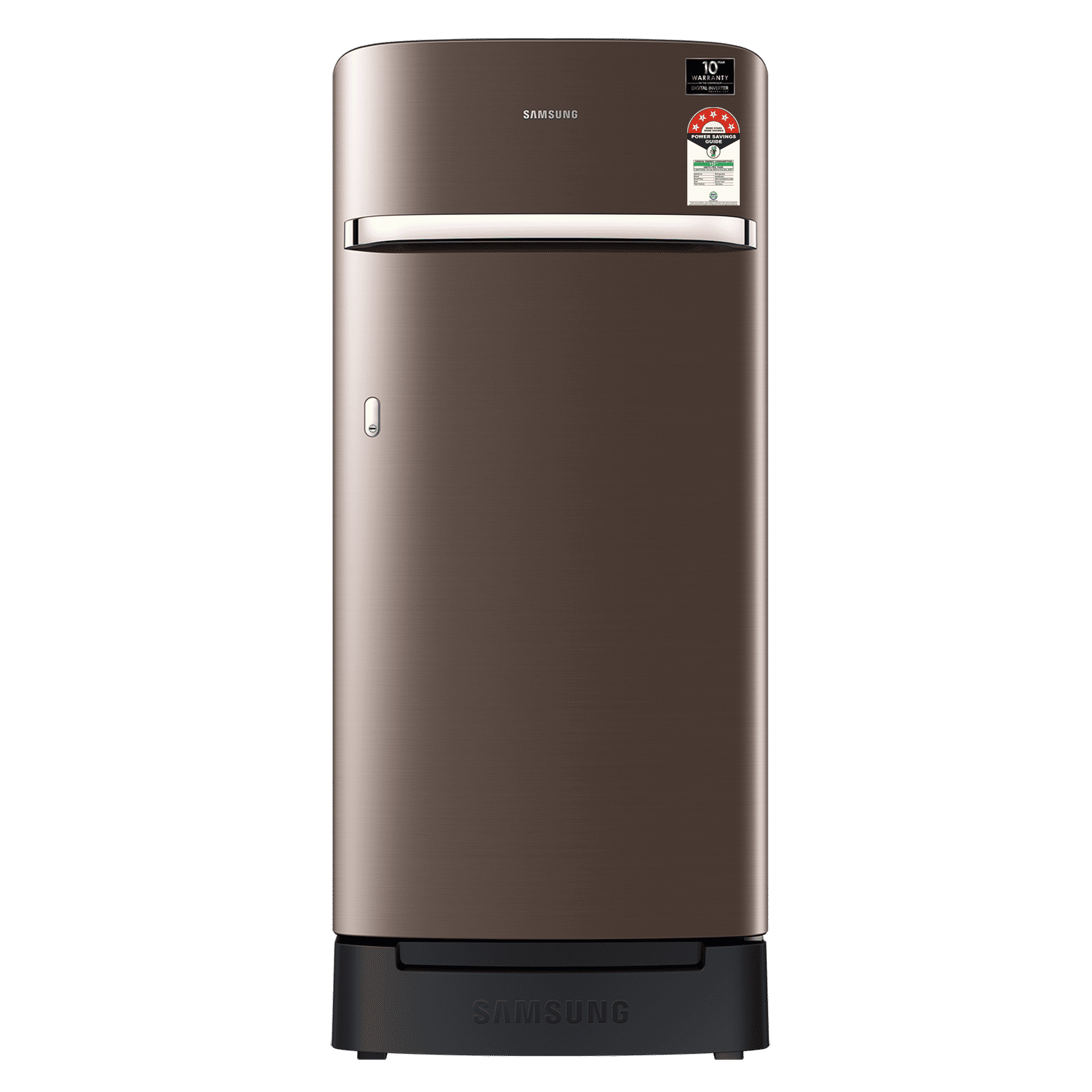 SAMSUNG Horizontal Curve 189 Litres 5 Star Direct Cool Single Door Refrigerator with Anti Bacterial Gasket (RR21C2H25DX/HL, Luxe Brown)