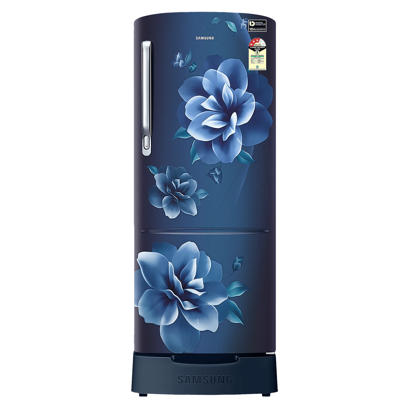 SAMSUNG Stylish Grande 223 Litres3 Star Direct Cool Single Door Refrigerator with Base Stand Drawer (RR24C2823CU/NL, Camellia Blue)