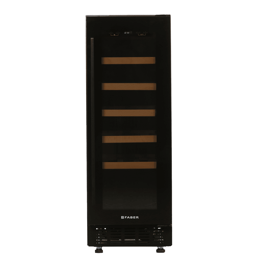 FABER 58 Litres 20 Bottles Wine Cooler (Triple Glazed Glass Door, FWCJCF58, Black)