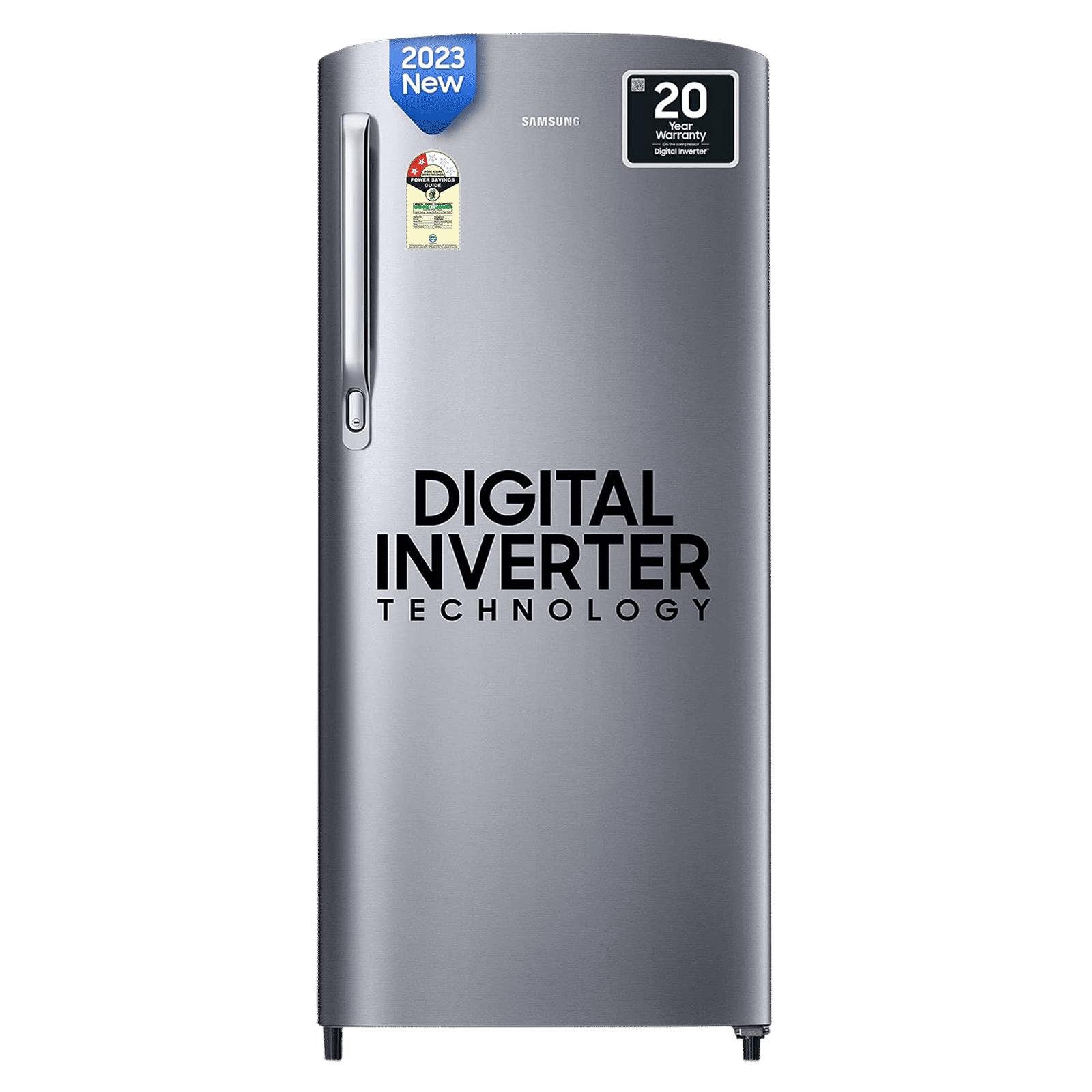 SAMSUNG Stylish Grande 183 Litres 2 Star Direct Cool Single Door Refrigerator with Stabilizer Free Operation (RR20C2412GS/NL, Grey Silver)