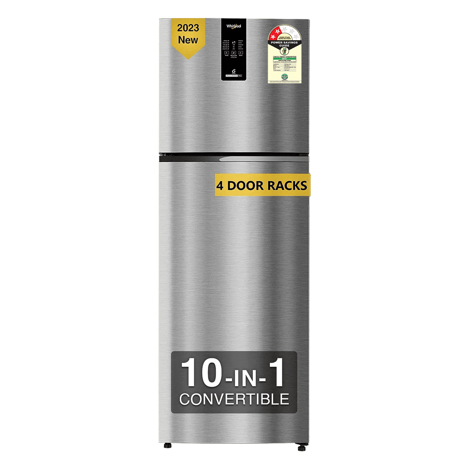 Whirlpool Intellifresh Pro 308 Litres 2 Star Frost Free Double Door Convertible Refrigerator with 6th Sense Technology (Grey)