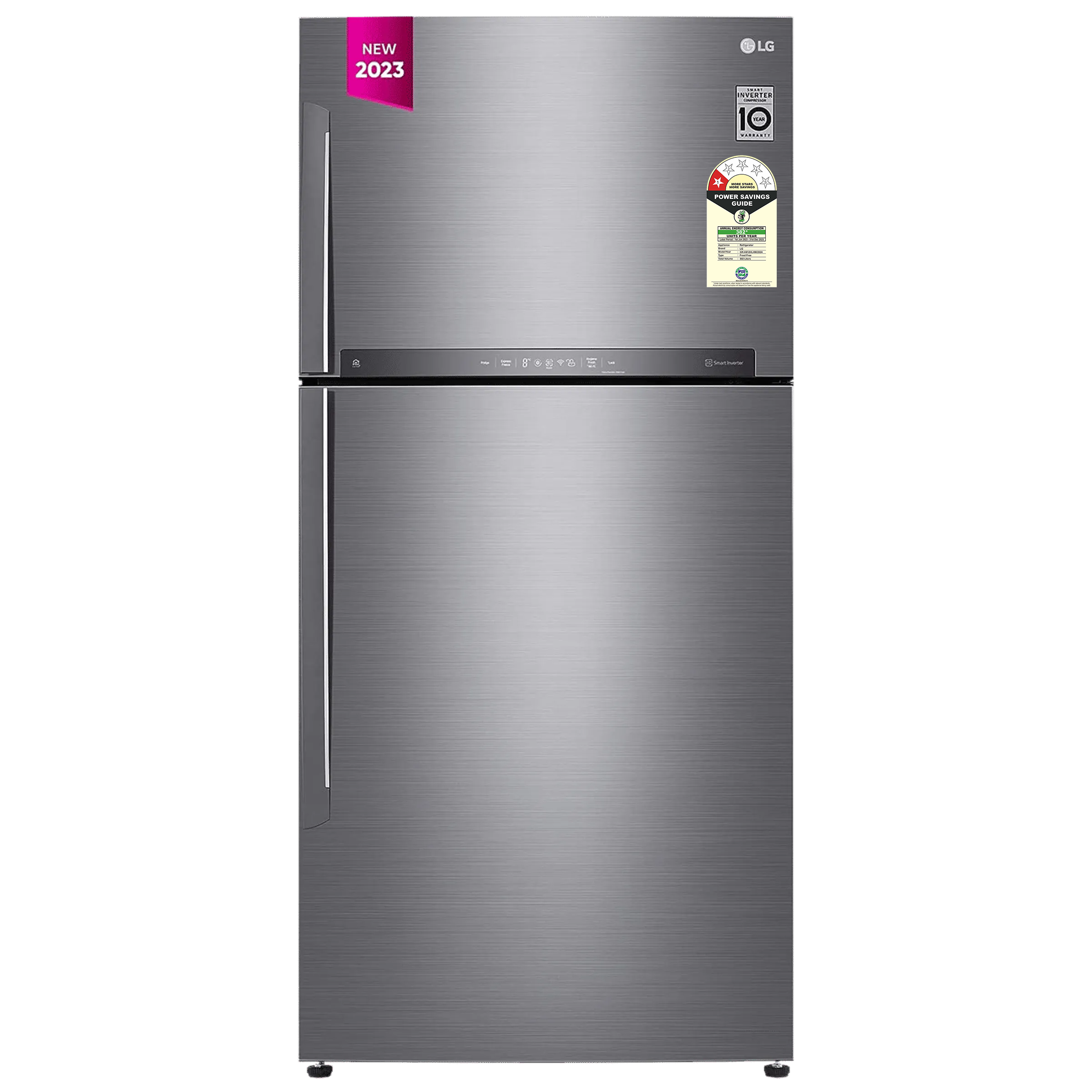 LG 592 Litres 1 Star Frost Free Double Door Refrigerator with Smart Inverter Compressor (GR-H812HLHM, Platinum Silver)