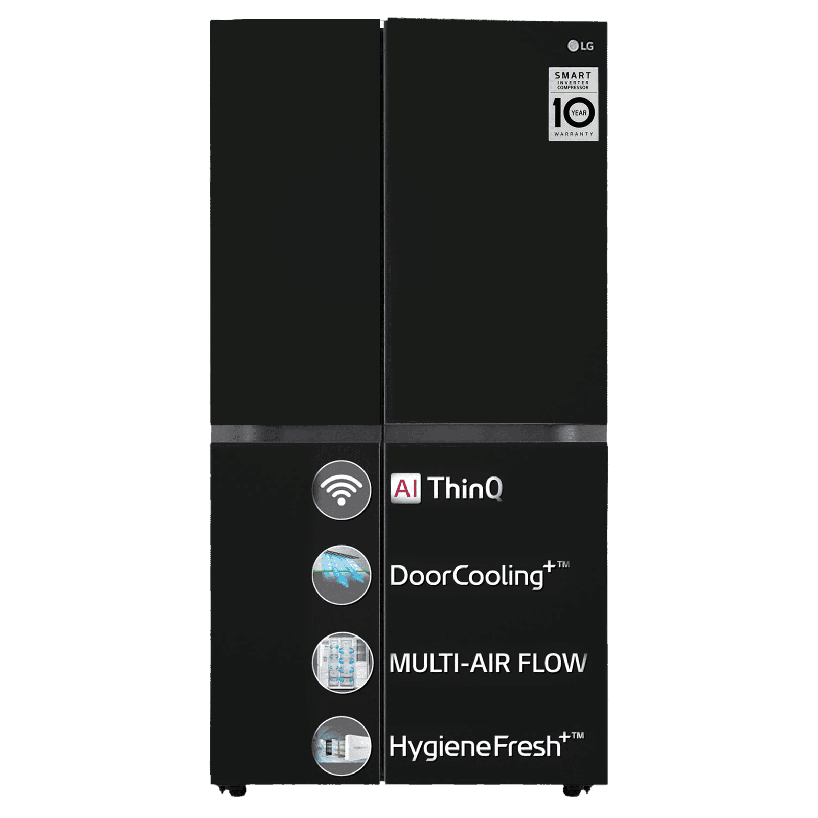 LG 655 Litres Side by Side Refrigerator with Smart Diagnosis (GL-B257DBMX, Black Mirror)