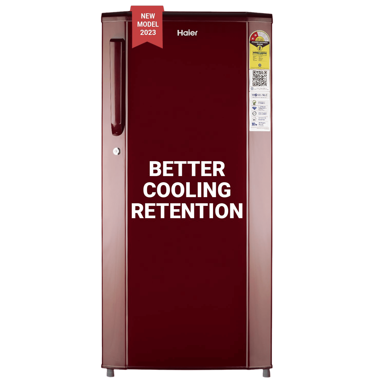 Haier 185 Litres 2 Star Direct Cool Single Door Refrigerator with Antibacterial Gasket (HED-192RS-P, Red Steel)