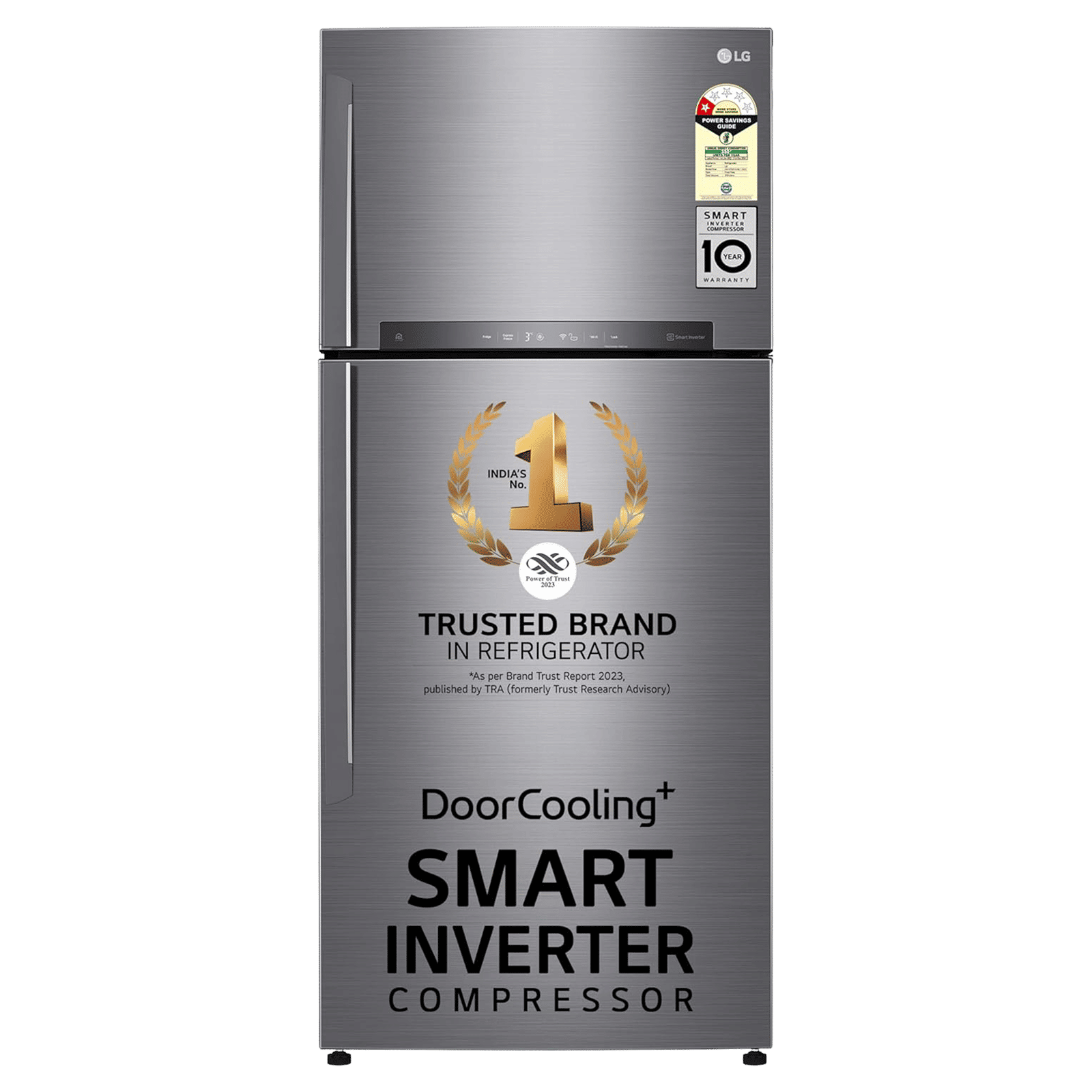 LG 506 Litres 1 Star Frost Free Double Door Refrigerator with Stabilizer Free Operation (GN-H702HLHM.APZQEBN, Platinum Silver)