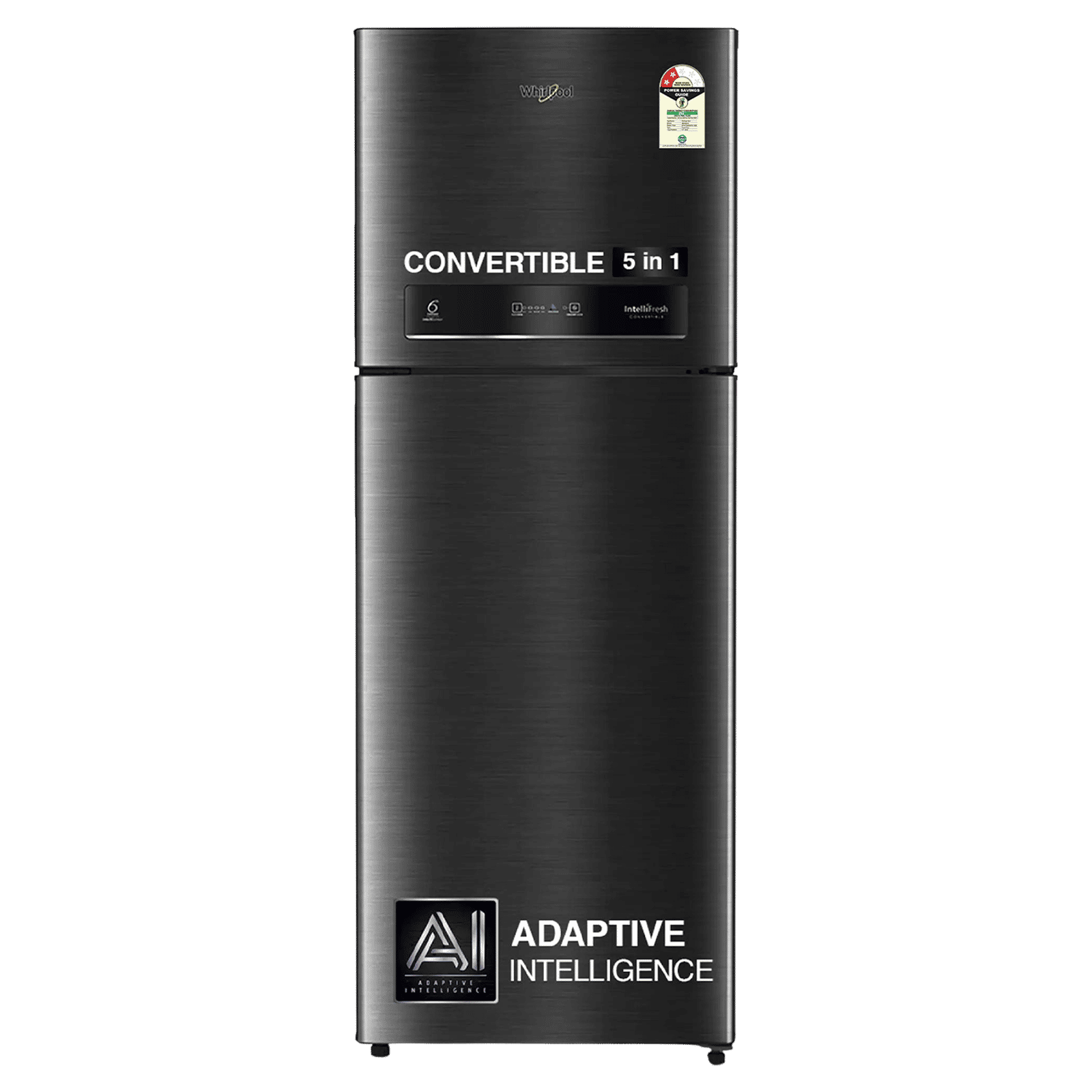 Whirlpool Intellifresh 411 Litres 2 Star Frost Free Double Door Convertible Refrigerator with Stabilizer Free Operation (IF INV CNV PLATINA, Grey)