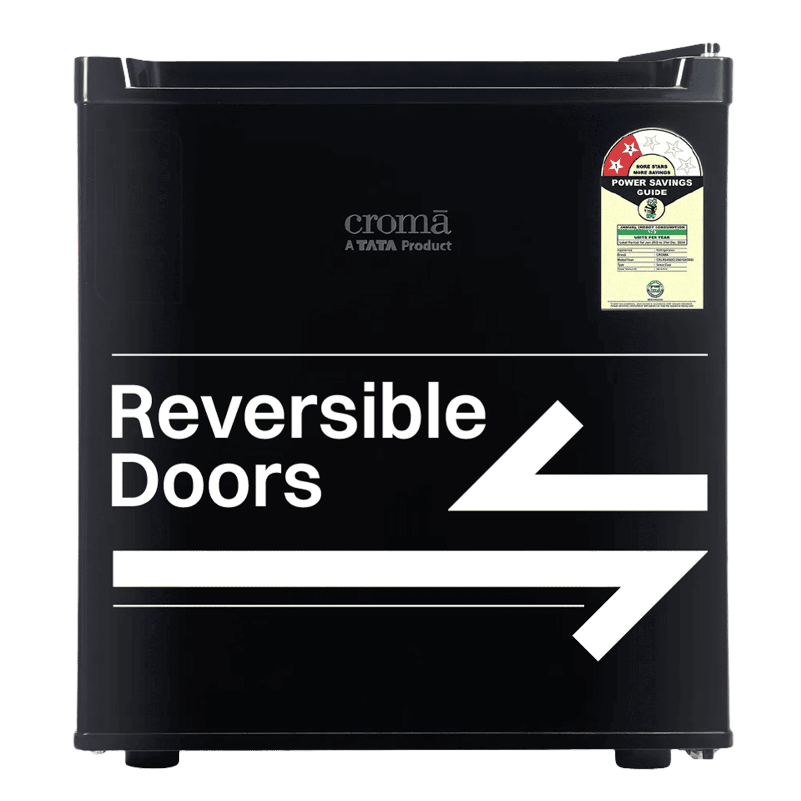 Croma 45 Litres 2 Star Direct Cool Single Door Refrigerator with Reversible Door ( Black)