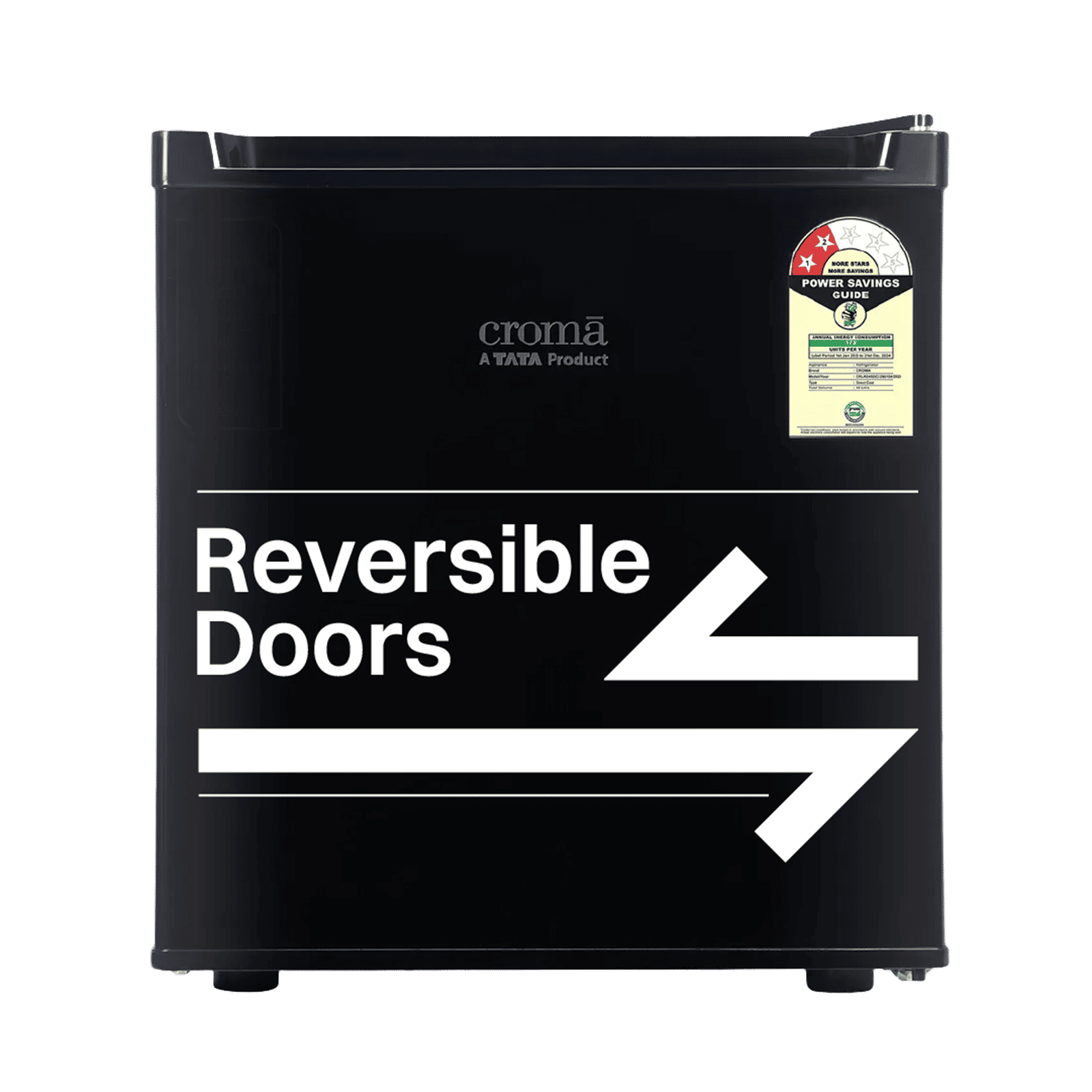 Croma 45 Litres 2 Star Direct Cool Single Door Refrigerator with Reversible Door ( Black)