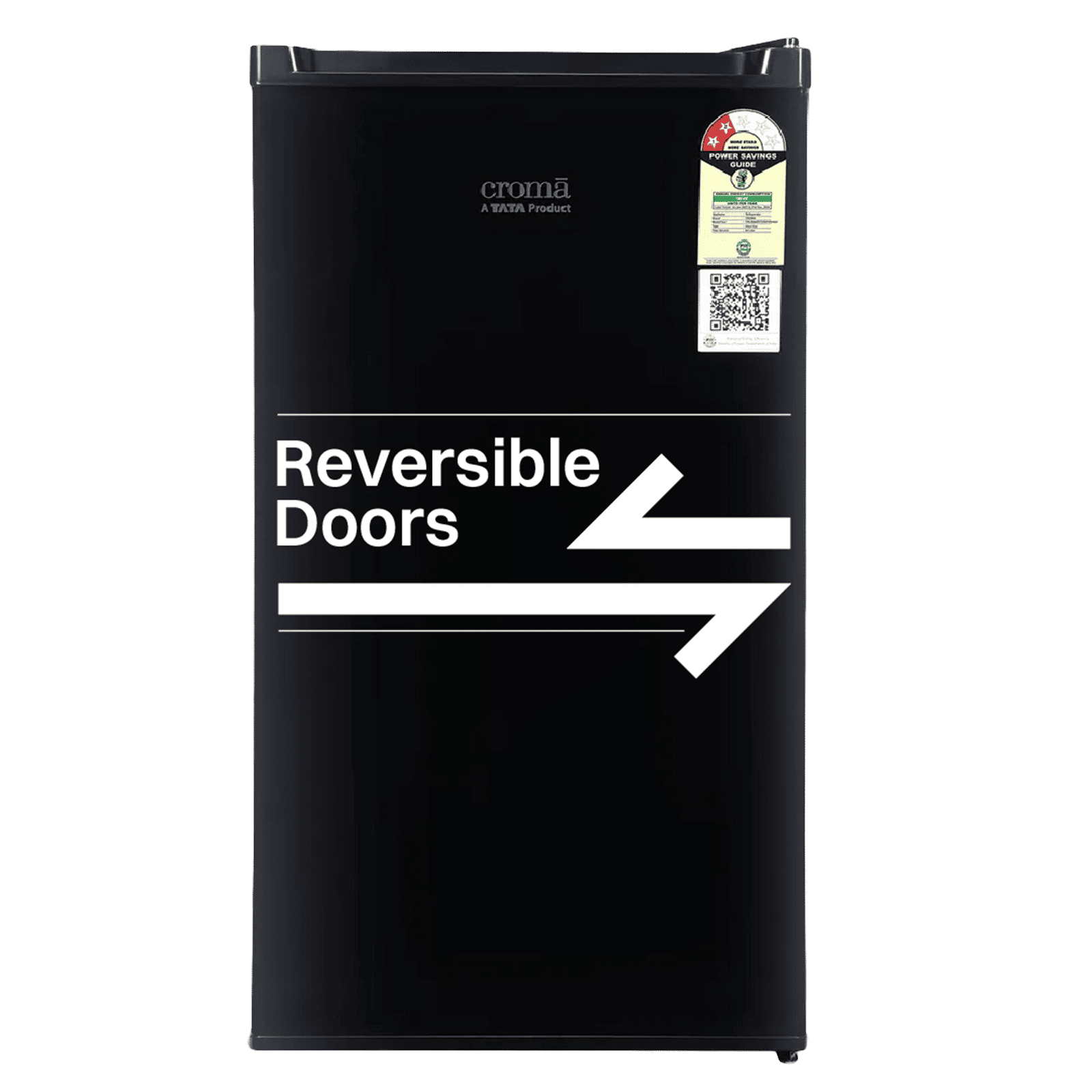 Croma 84 Litres 2 Star Direct Cool Single Door Refrigerator with Reversible Door ( Black)