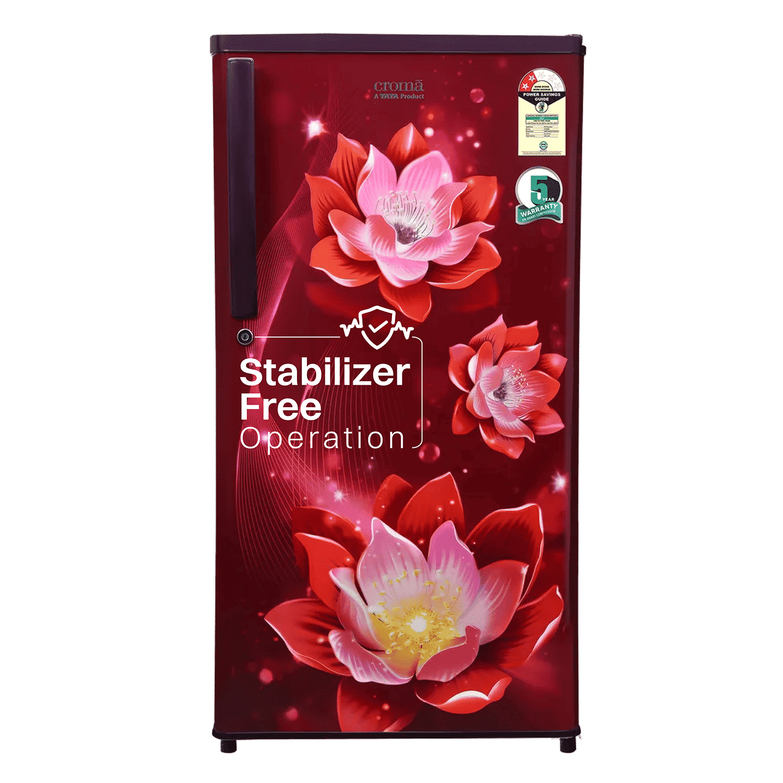 Croma 183 Litres 2 Star Direct Cool Single Door Refrigerator with Anti-Fungal Door Gasket ( Rosalind Wine)