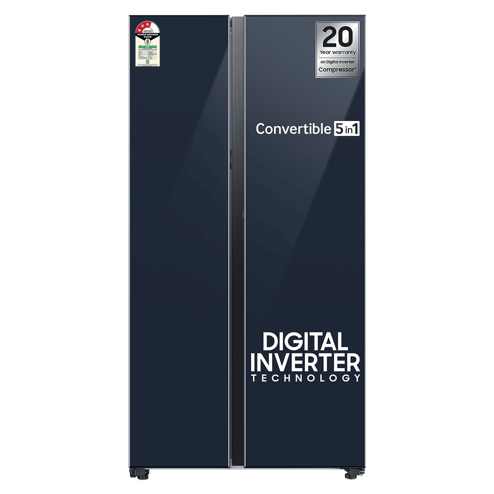 SAMSUNG 653 Litres 3 Star Frost Free Side by Side Door Smart Wi-Fi Enabled Refrigerator with Twin Cooling Plus (RS76CB81A341HL, Glam Navy)