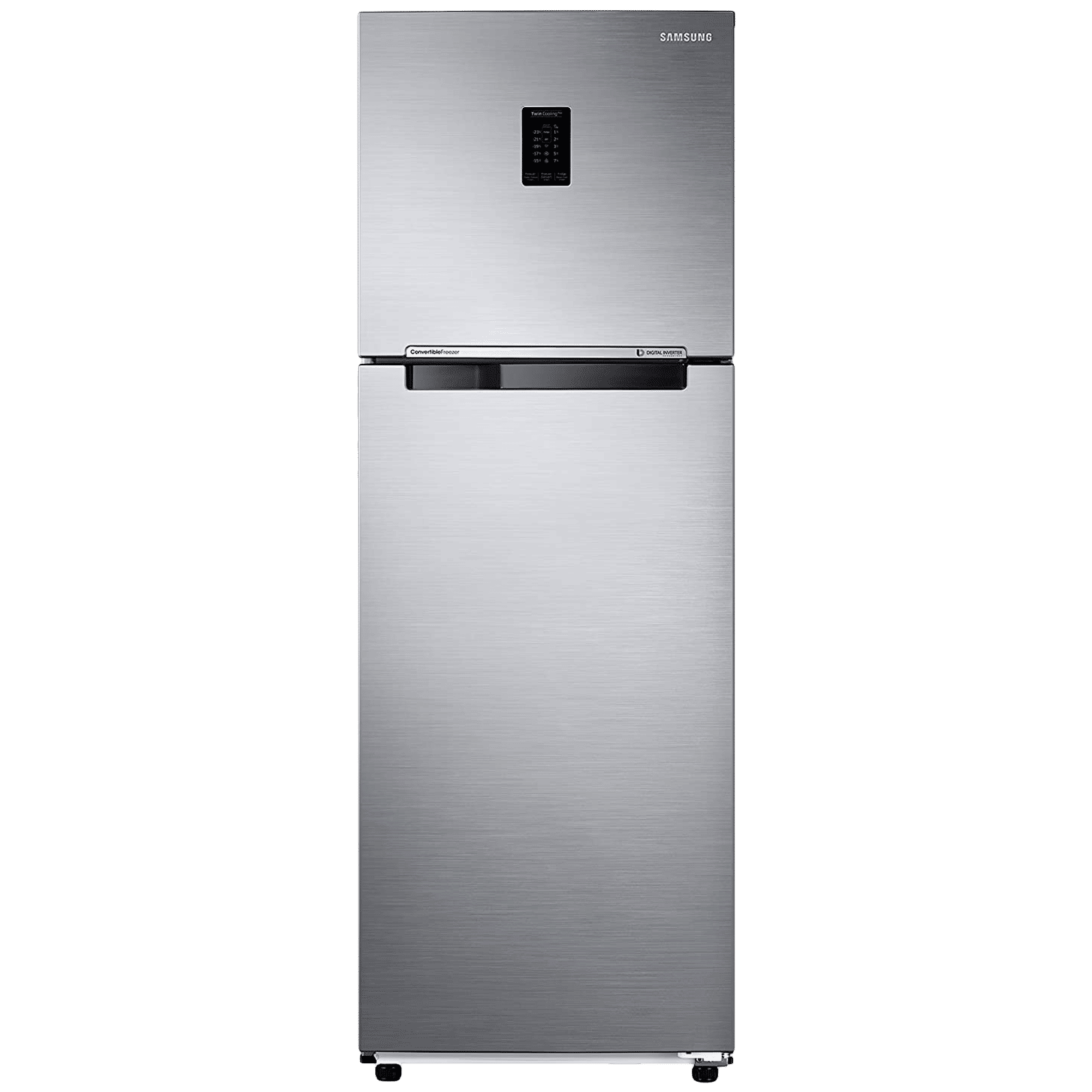 SAMSUNG 322 Litres 2 Star Frost Free Double Door Convertible Refrigerator with Twin Cooling Plus Technology (RT37C4522S8/HL, Elegant Inox)