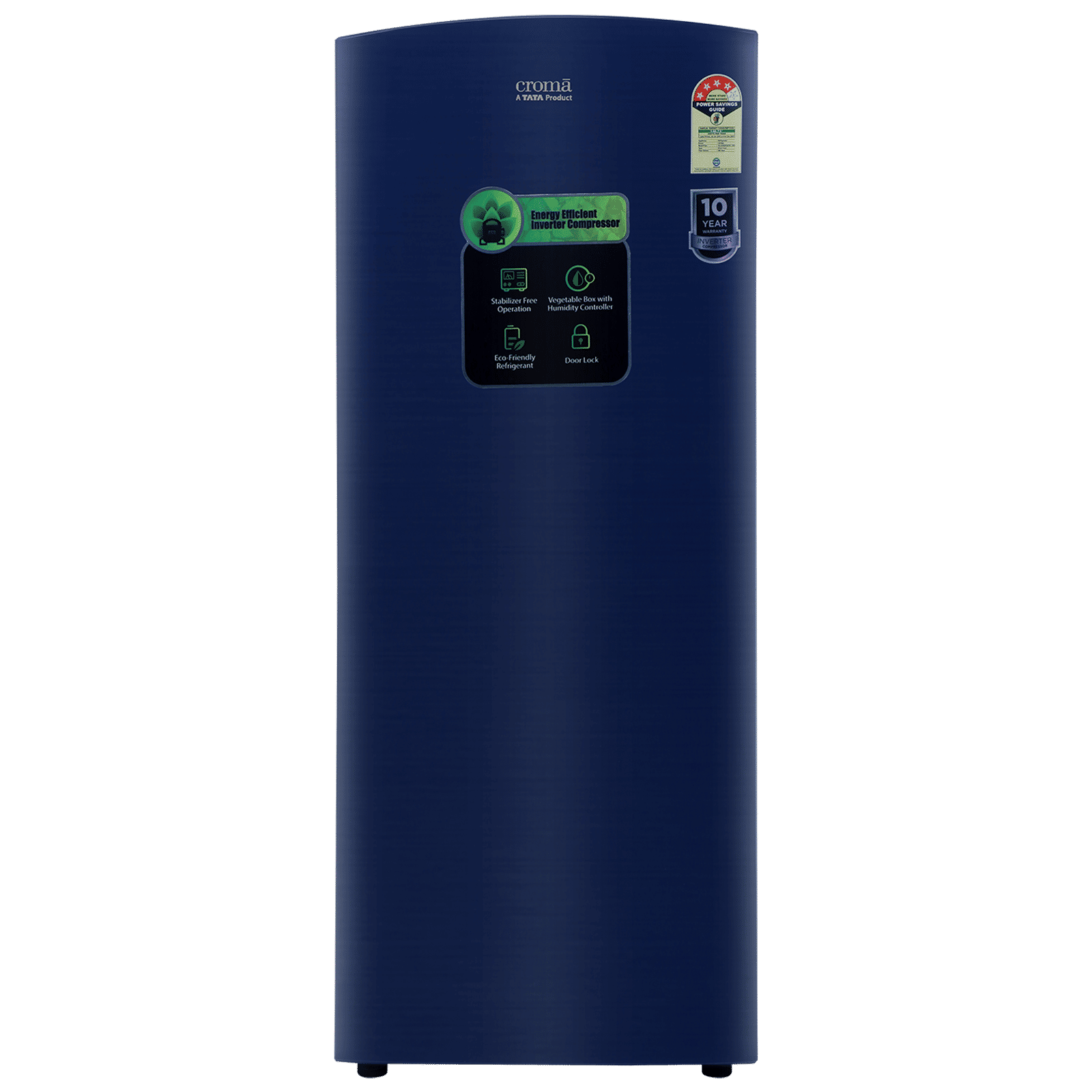 Croma 206 Litres 4 Star Direct Cool Single Door Refrigerator with Inverter Compressor ( Blue)