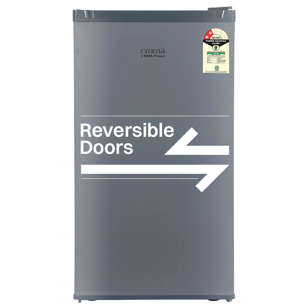 Croma 84 Litres 2 Star Direct Cool Single Door Refrigerator with Reversible Door ( Grey)
