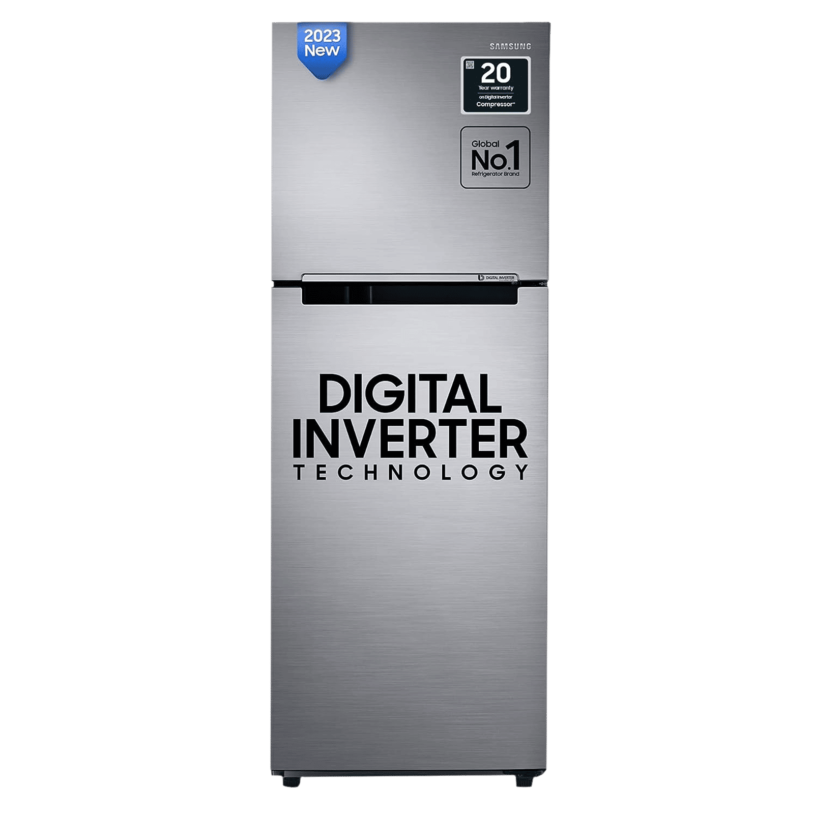 SAMSUNG 236 Litres 3 Star Frost Free Double Door Refrigerator with Stabilizer Free Operation (RT28C3053S8/HL, Elegant Inox)