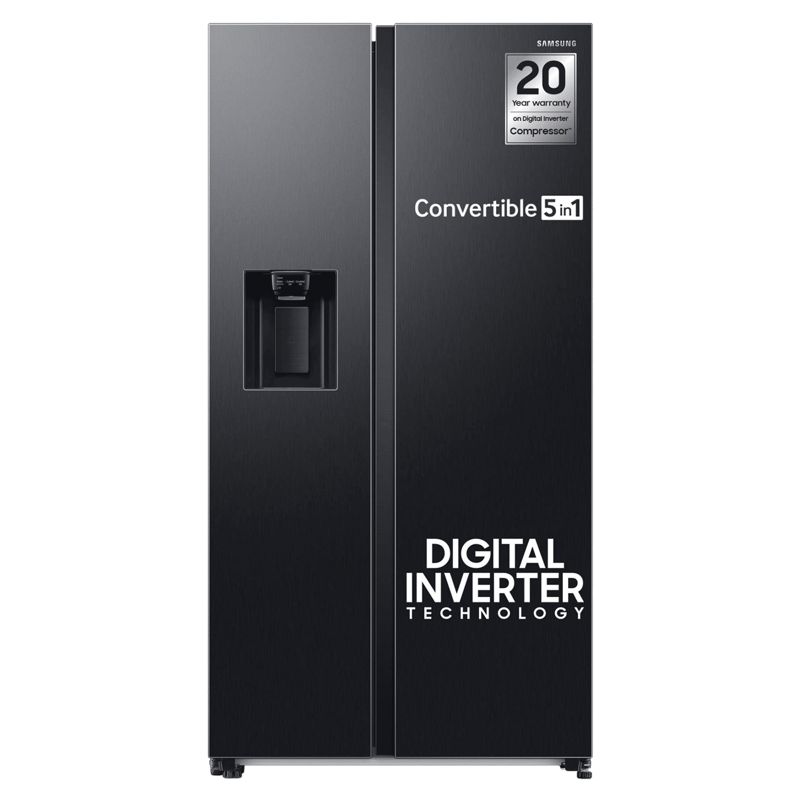 SAMSUNG 633 Litres 3 Star Frost Free Side by Side Door Smart Wi-Fi Enabled Convertible Refrigerator with Twin Cooling Plus (RS78CG8543B1HL, Black Matt)