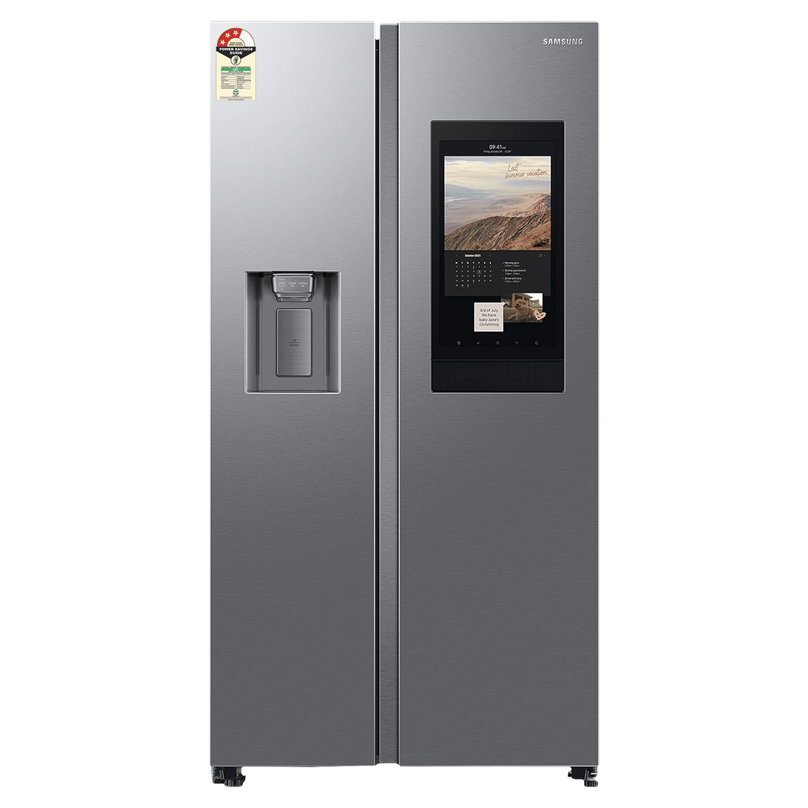 SAMSUNG 615 Litres 3 Star Frost Free Side by Side Convertible Refrigerator with Water Dispenser (RS7HCG8543SLHL, Silver)