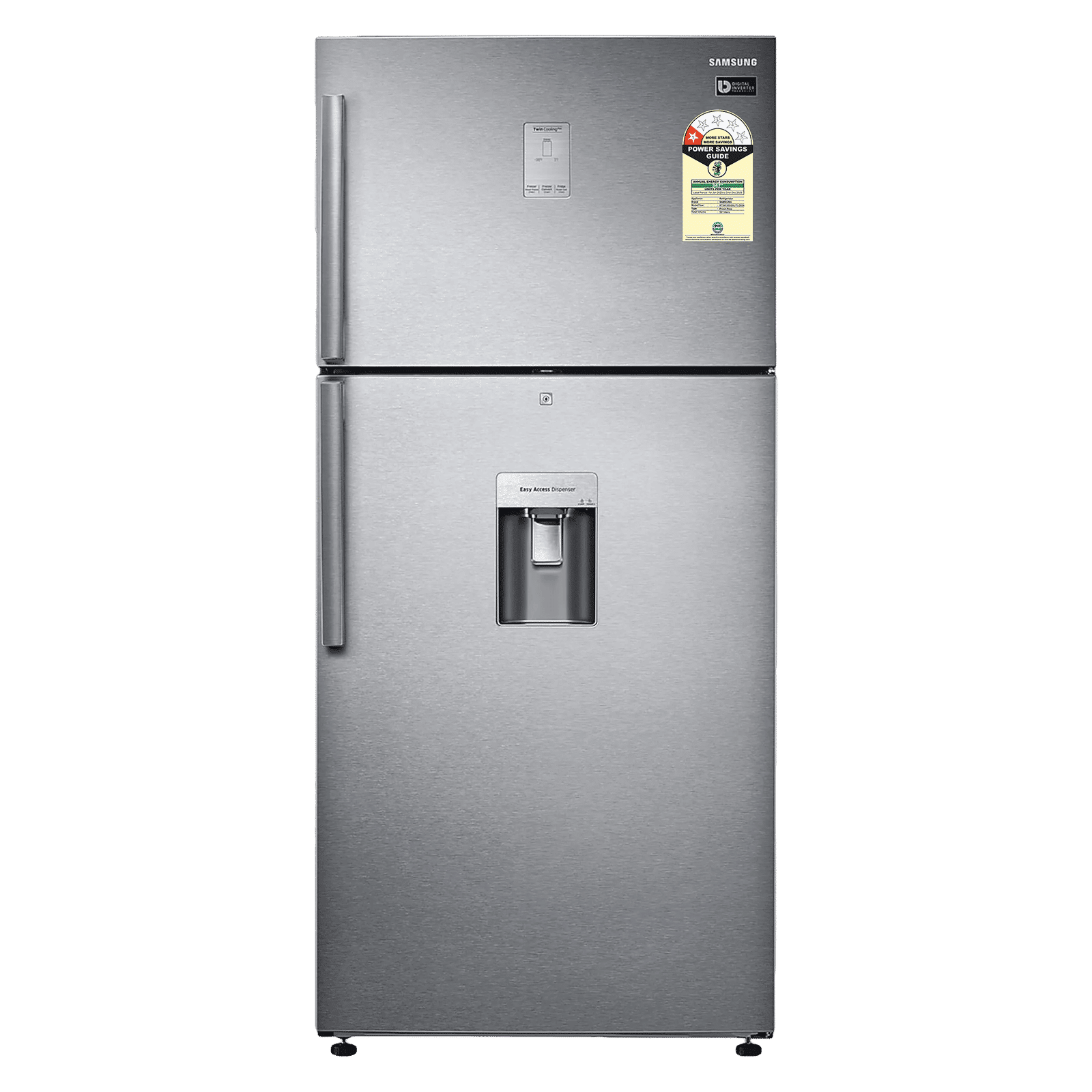 SAMSUNG 501 Litres 1 Star Frost Free Double Door Convertible Refrigerator with Twin Cooling Plus Technology (RT54C655SSL, Real Stainless)