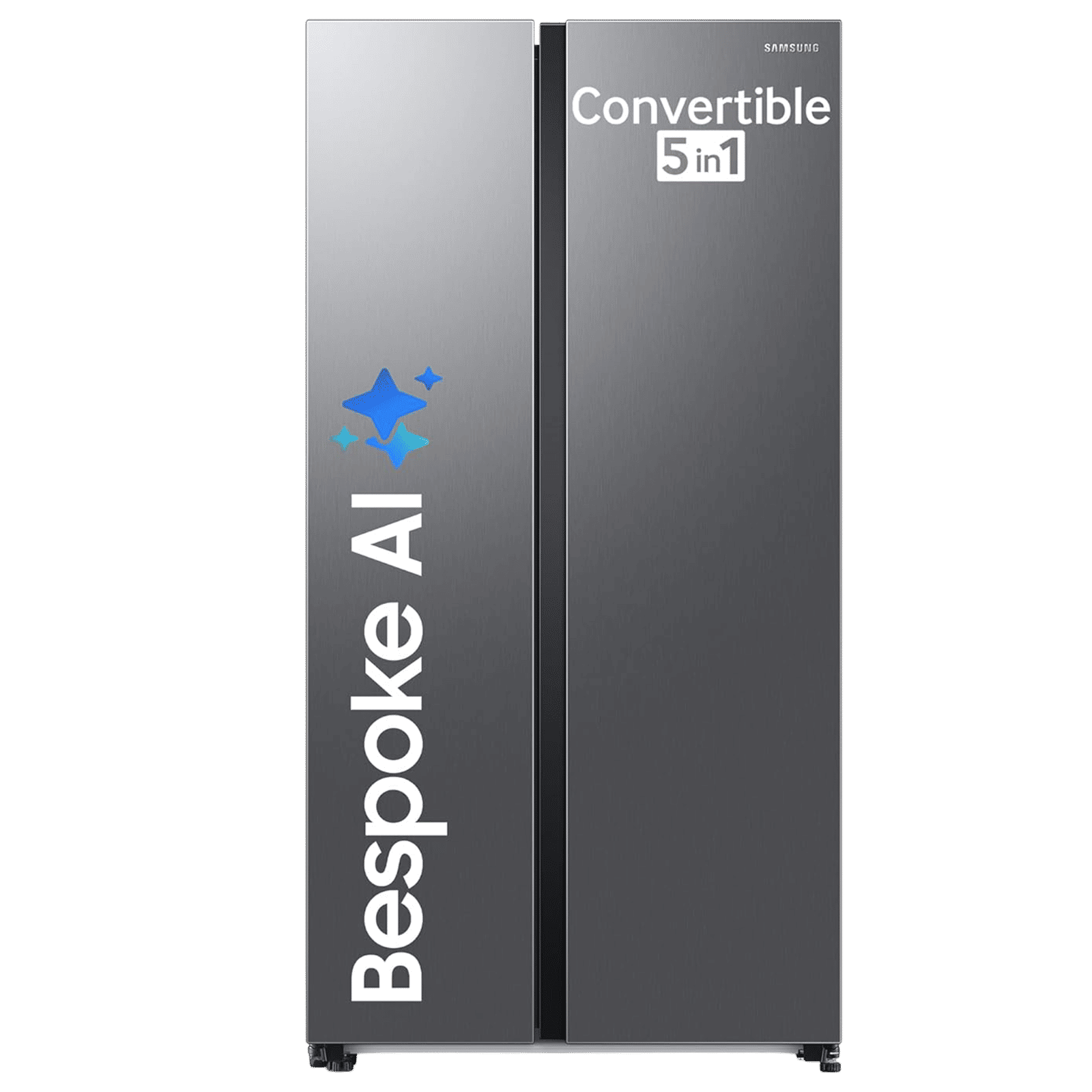 SAMSUNG 653 Litres 3 Star Frost Free Side by Side Convertible Refrigerator with Twin Cooling Plus Technology (RS76CG8003S9HL, Refined Inox)