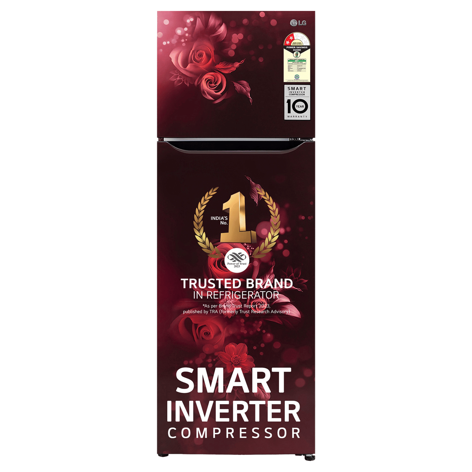 LG 242 Litres 2 Star Frost Free Double Door Refrigerator with Anti Bacterial Gasket (GLN292BSEY, Scarlet Euphoria)