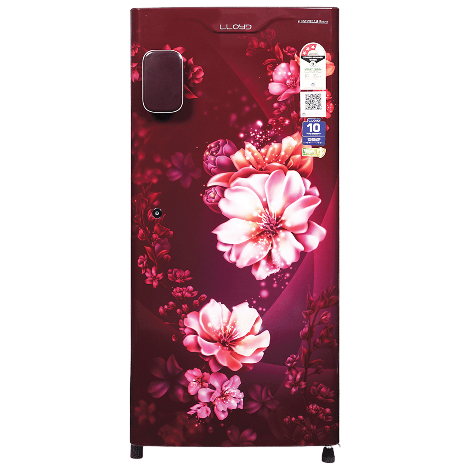 LLOYD 188 Litres 3 Star Direct Cool Single Door Refrigerator with Anti Bacterial Gasket (GLDC203SCWT4JC, Cherry Blossom Wine)